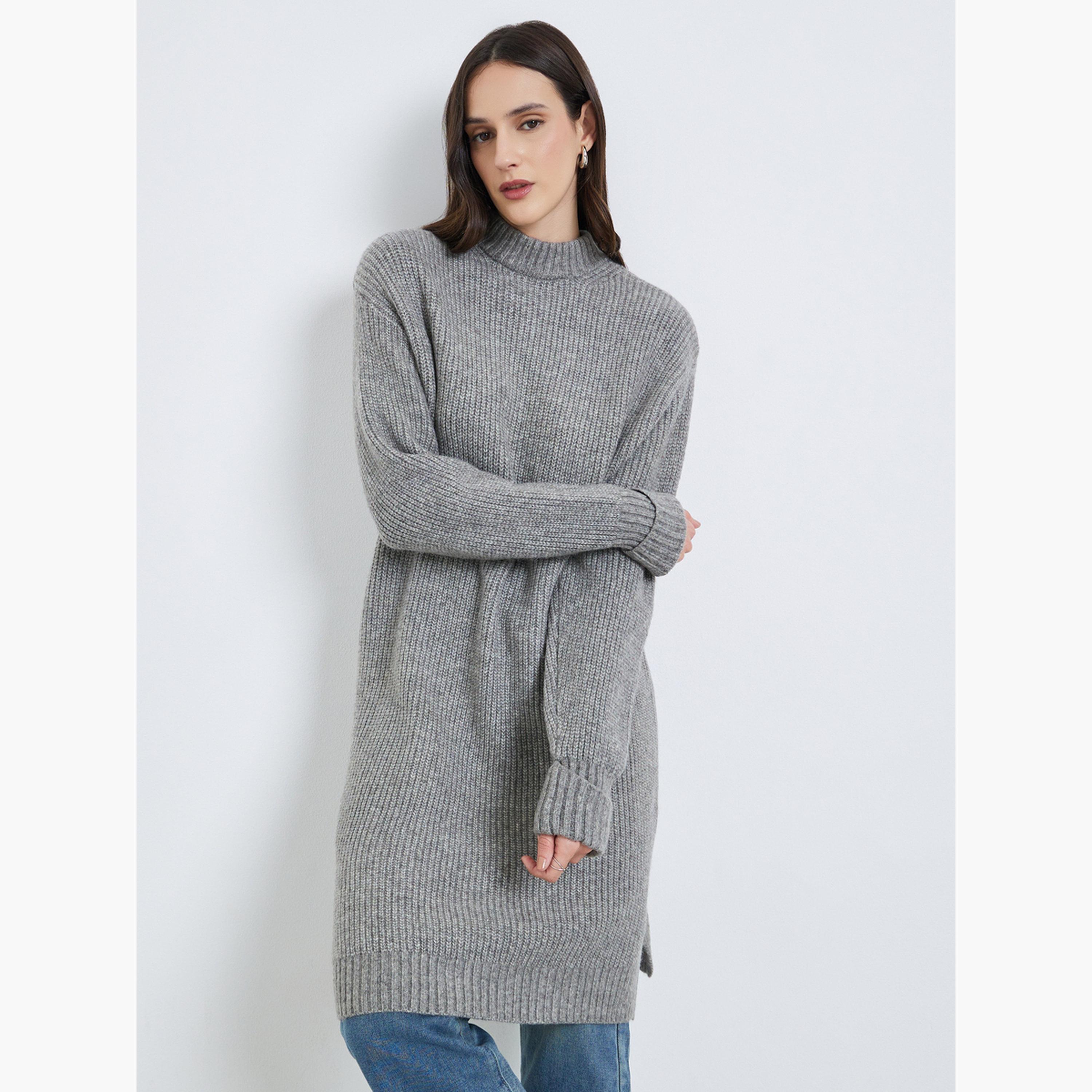 Styli Women Chunky Knit Longline Sweater-women-clothing-cardigansandjumpers-jumpers-image-1