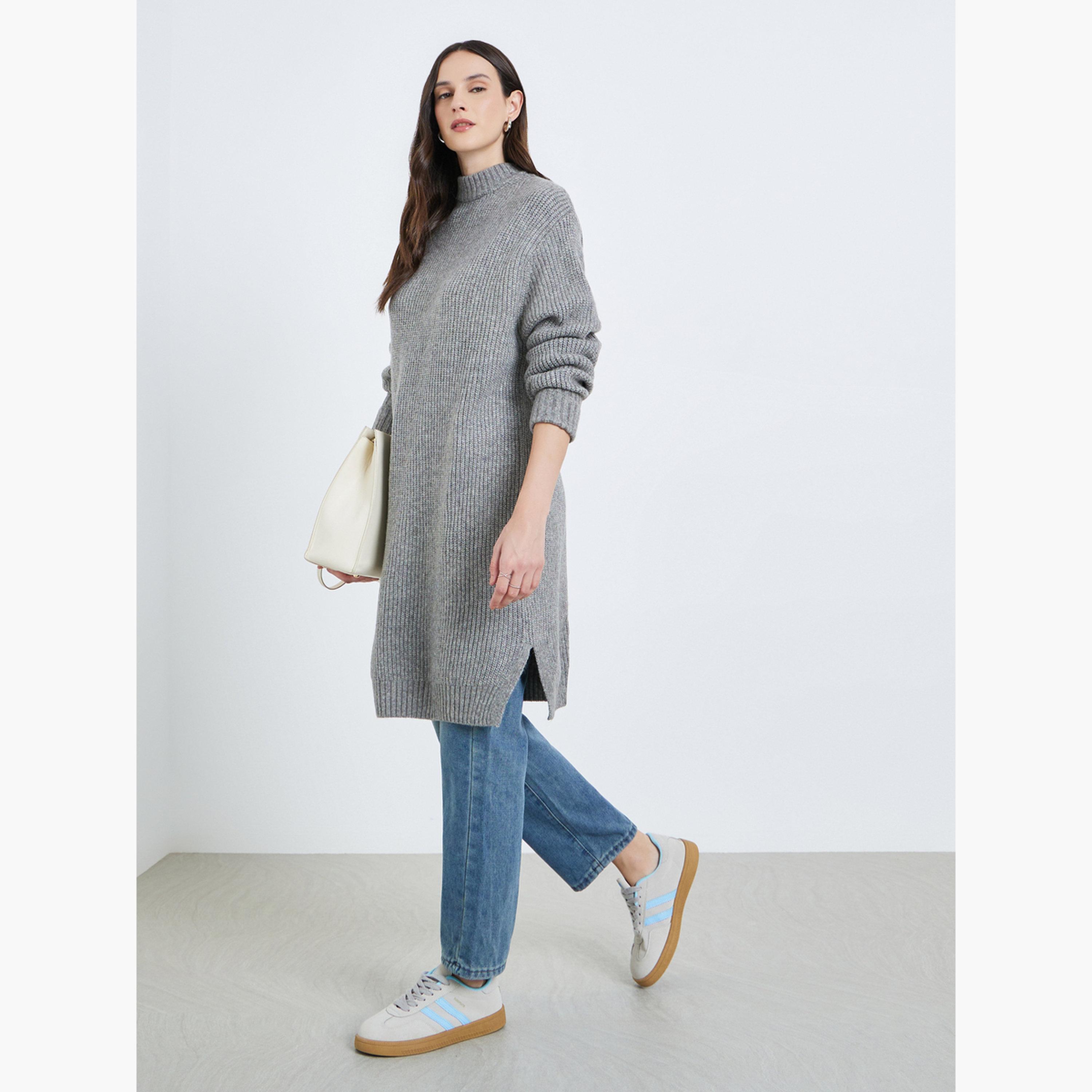 Styli Women Chunky Knit Longline Sweater-women-clothing-cardigansandjumpers-jumpers-image-2