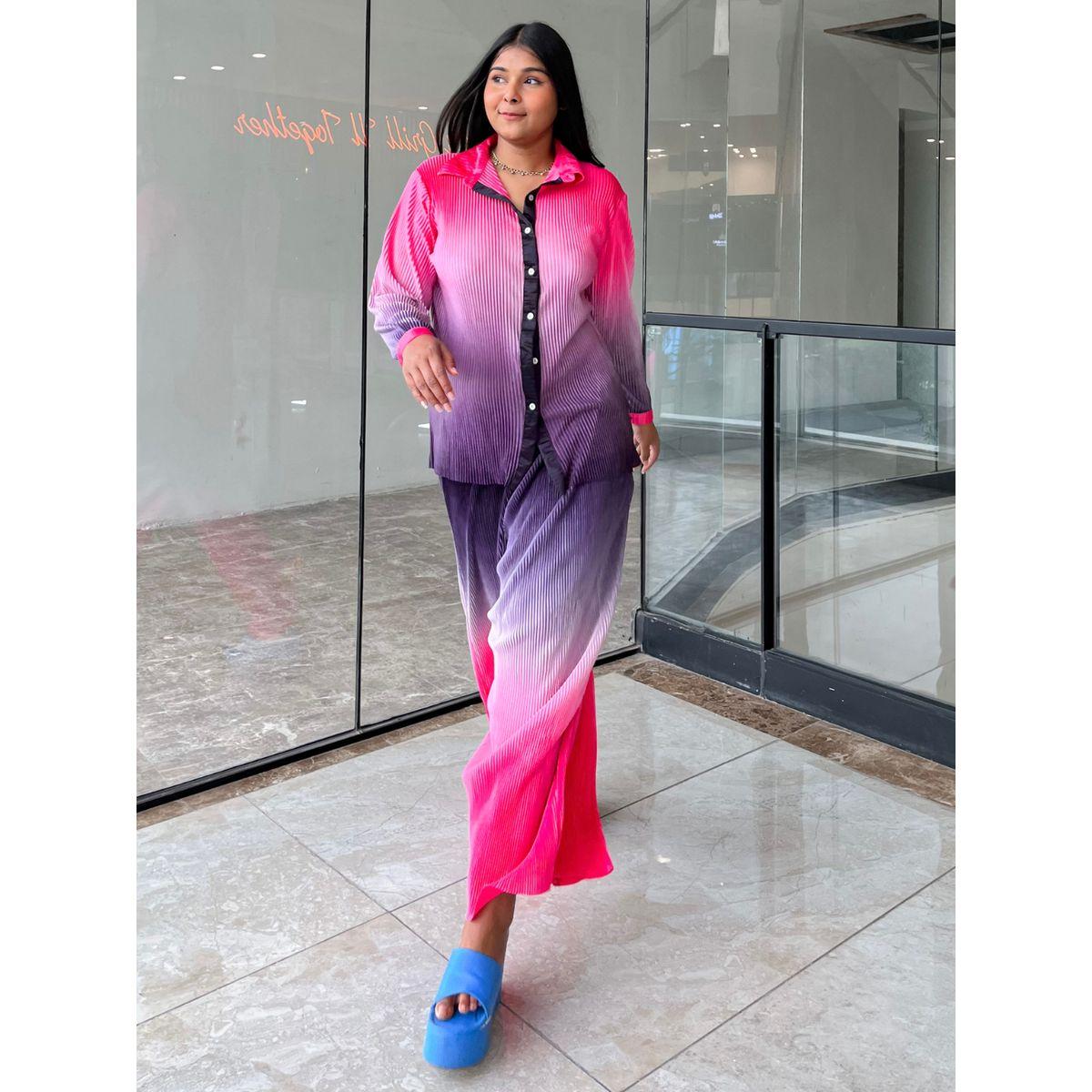 اب تاوني × ستايلي - أومبير بليس قميص وسروال منسق للنساء-women-clothing-coordsets-image-2
