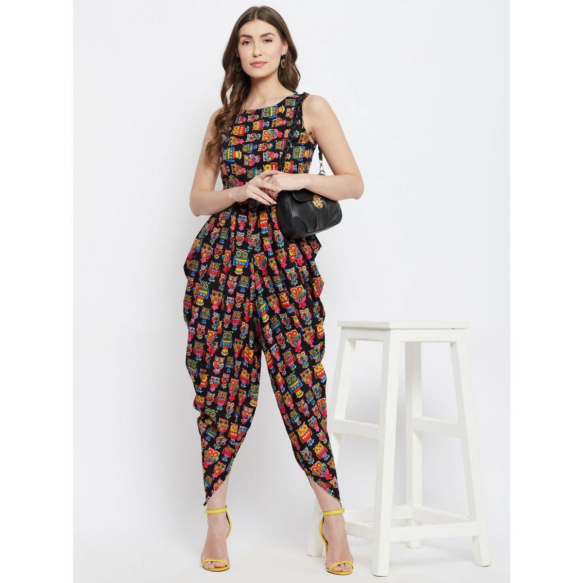 اب تاوني × ستايلي - جمبسوت دوتي عرقي نقشة بومة للنساء-women-clothing-jumpsuits-image-1