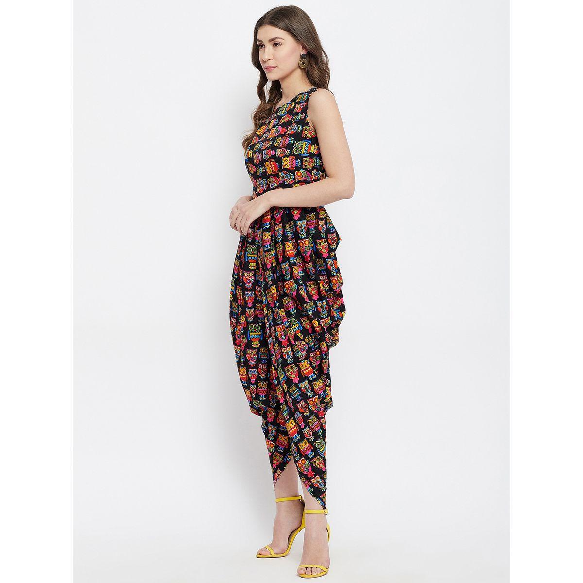 اب تاوني × ستايلي - جمبسوت دوتي عرقي نقشة بومة للنساء-women-clothing-jumpsuits-image-3