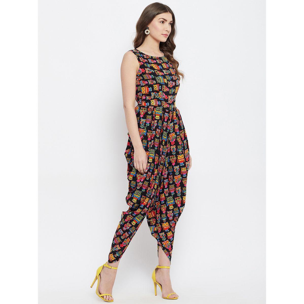 اب تاوني × ستايلي - جمبسوت دوتي عرقي نقشة بومة للنساء-women-clothing-jumpsuits-image-4