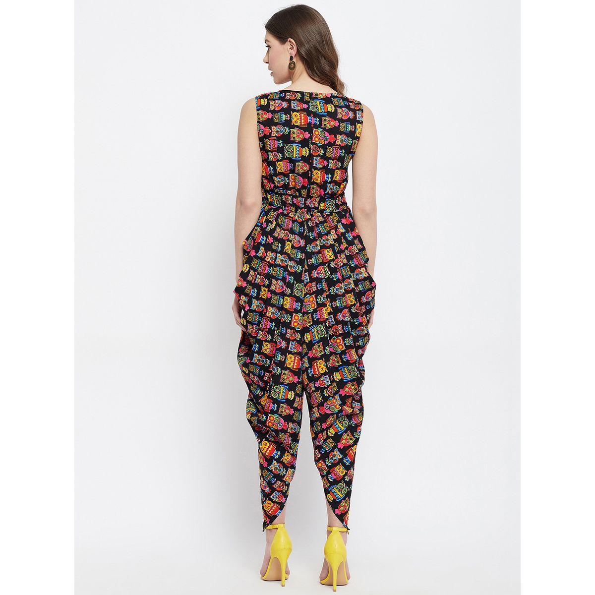 اب تاوني × ستايلي - جمبسوت دوتي عرقي نقشة بومة للنساء-women-clothing-jumpsuits-image-5