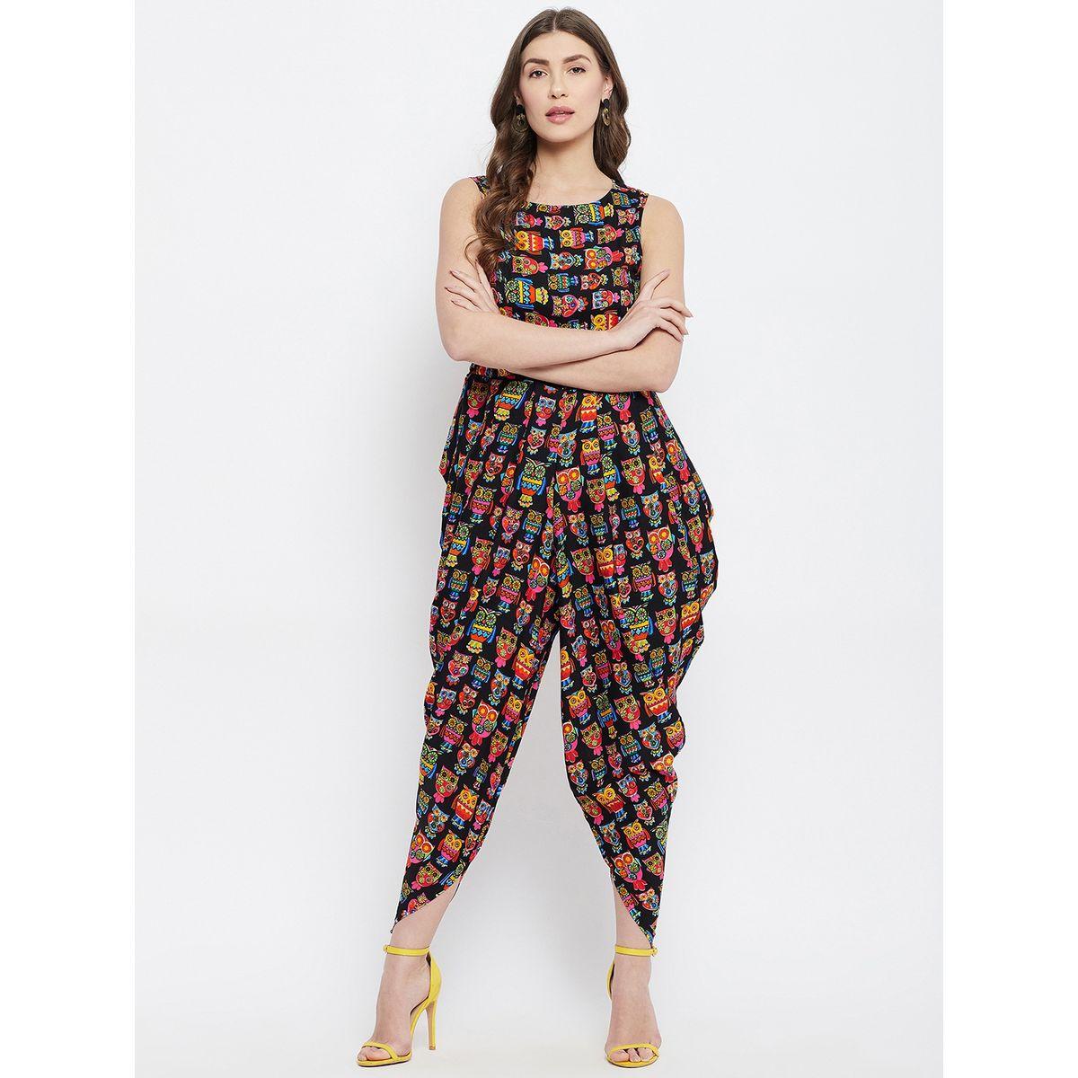اب تاوني × ستايلي - جمبسوت دوتي عرقي نقشة بومة للنساء-women-clothing-jumpsuits-image-7