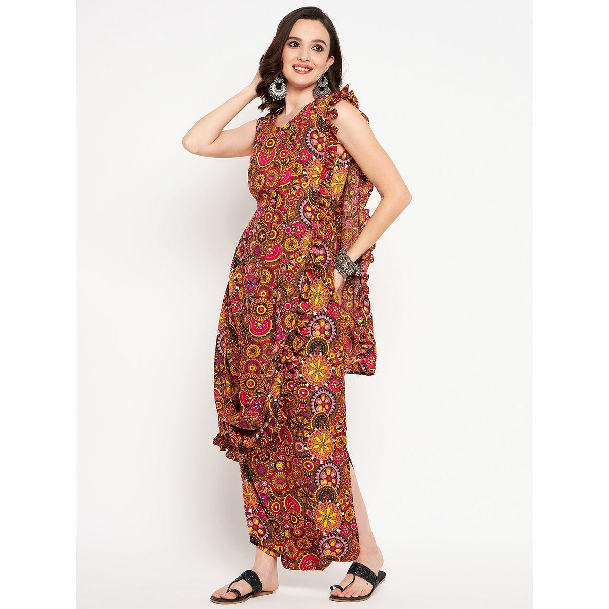 اب تاوني × ستايلي - جمبسوت دوتي مطبوع مع دوباتا مرفقة للنساء-women-clothing-jumpsuits-image-3