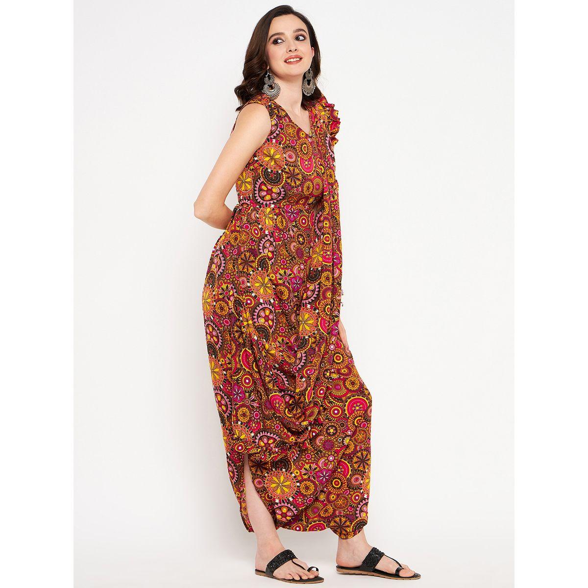 اب تاوني × ستايلي - جمبسوت دوتي مطبوع مع دوباتا مرفقة للنساء-women-clothing-jumpsuits-image-6