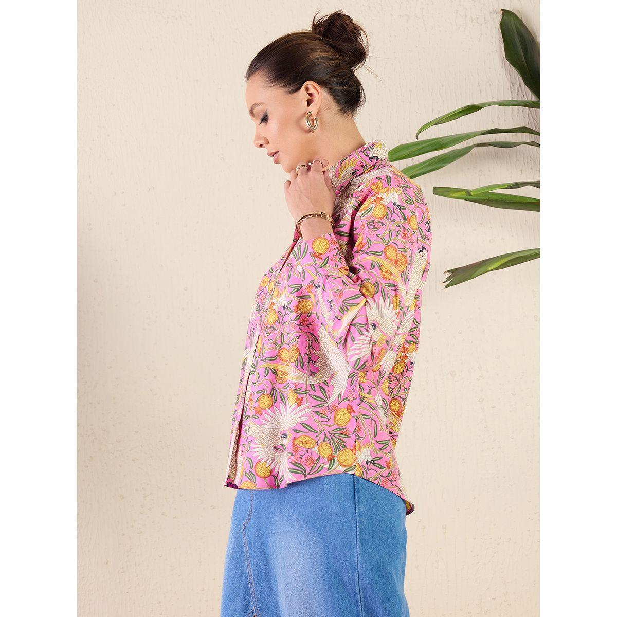 اب تاوني × ستايلي - قميص وردي نقشة زهور بأكمام طويلة للنساء-women-clothing-shirtsandblouses-shirts-image-3