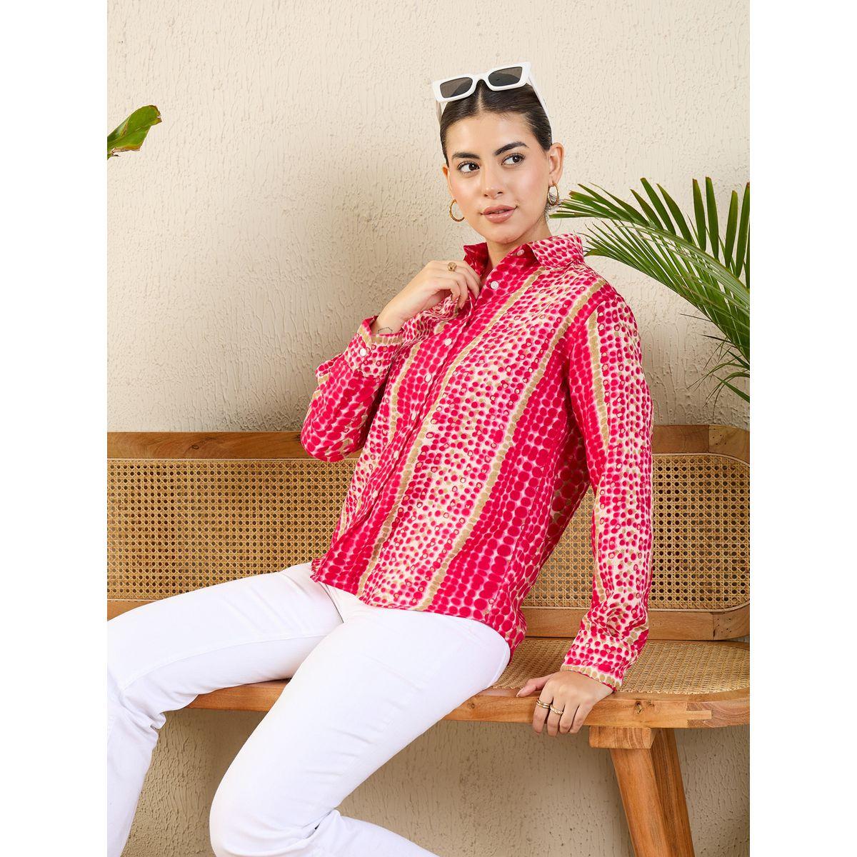 اب تاوني × ستايلي - قميص أحمر مطبوع بأكمام طويلة للنساء-women-clothing-shirtsandblouses-shirts-image-2