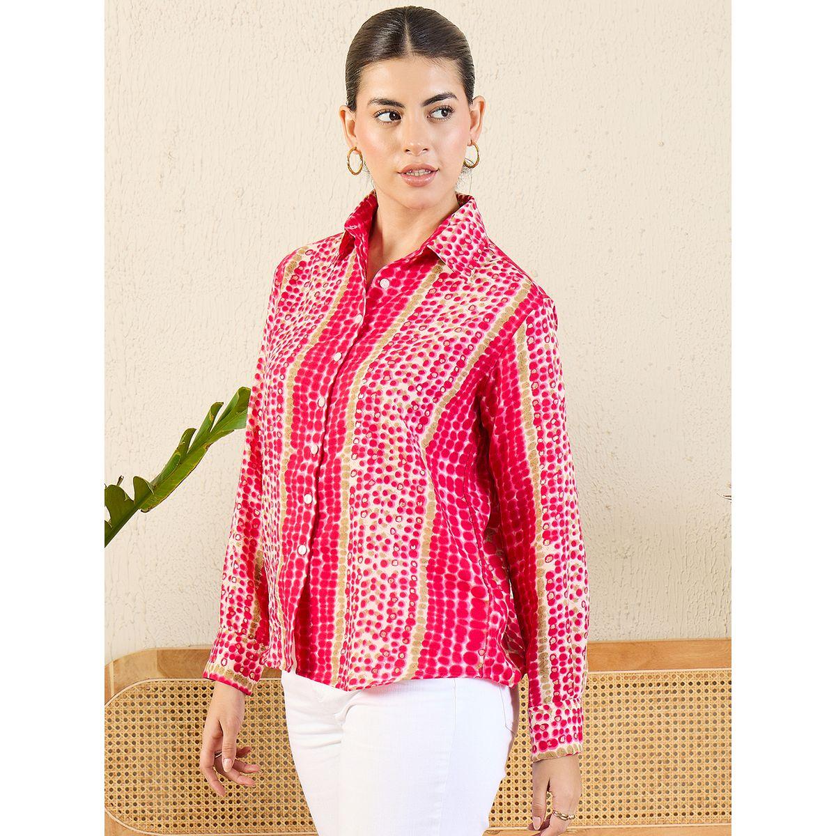 اب تاوني × ستايلي - قميص أحمر مطبوع بأكمام طويلة للنساء-women-clothing-shirtsandblouses-shirts-image-3