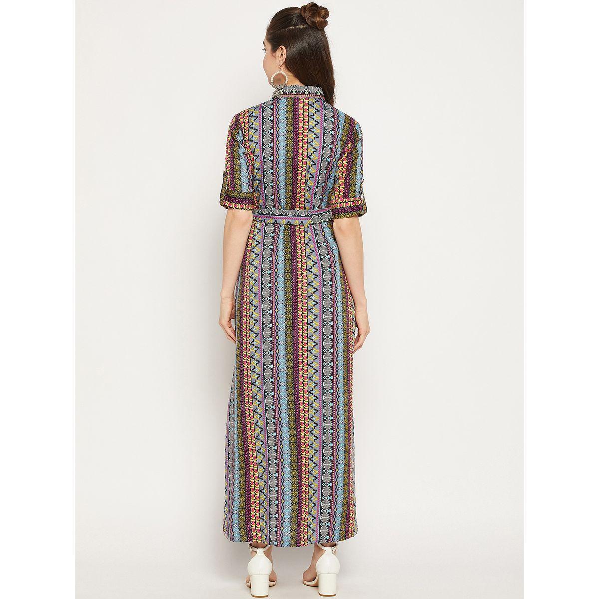 اب تاوني × ستايلي - فستان ماكسي مطبوع بالكامل مع حزام ربطة عنق للنساء-women-clothing-dresses-image-4