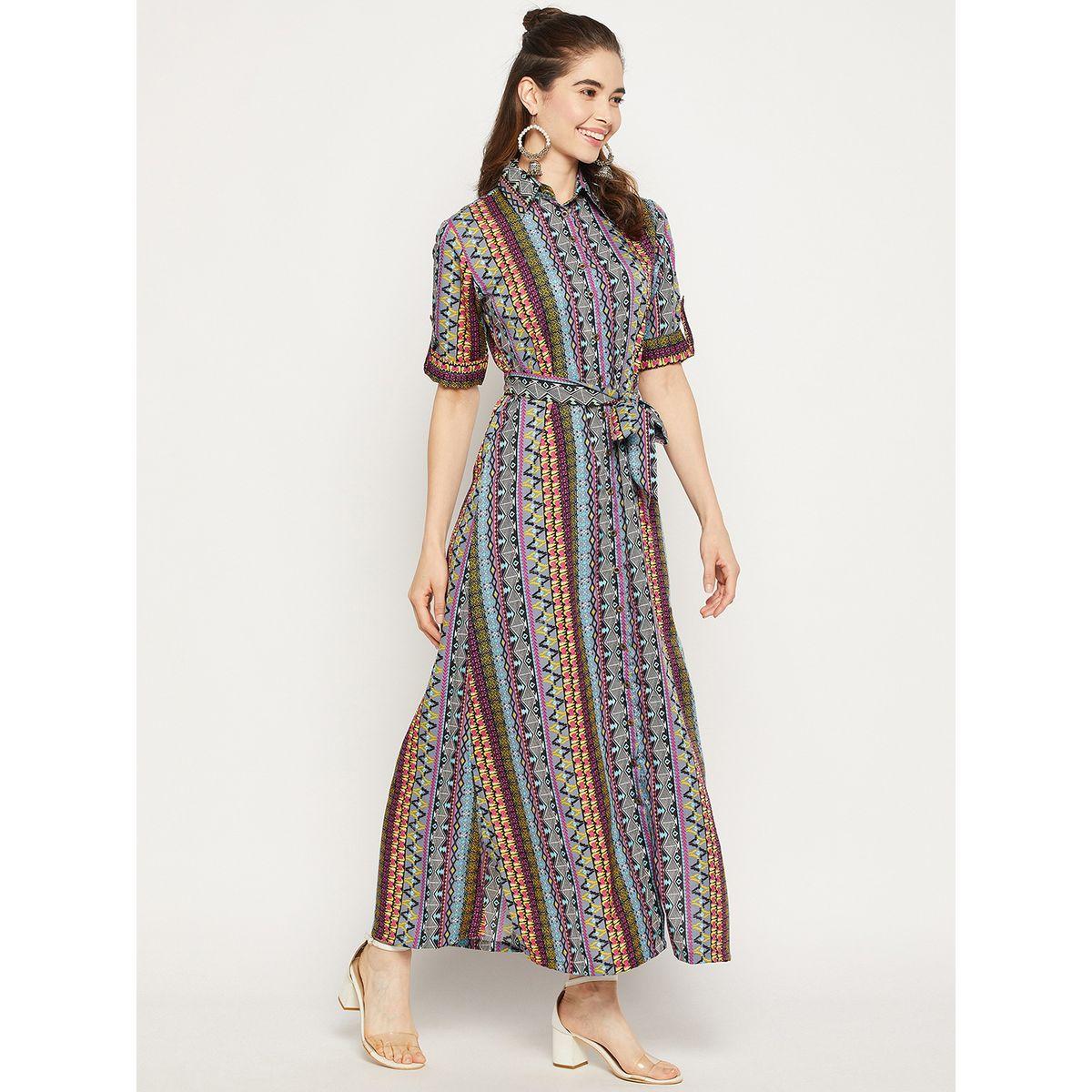 اب تاوني × ستايلي - فستان ماكسي مطبوع بالكامل مع حزام ربطة عنق للنساء-women-clothing-dresses-image-6