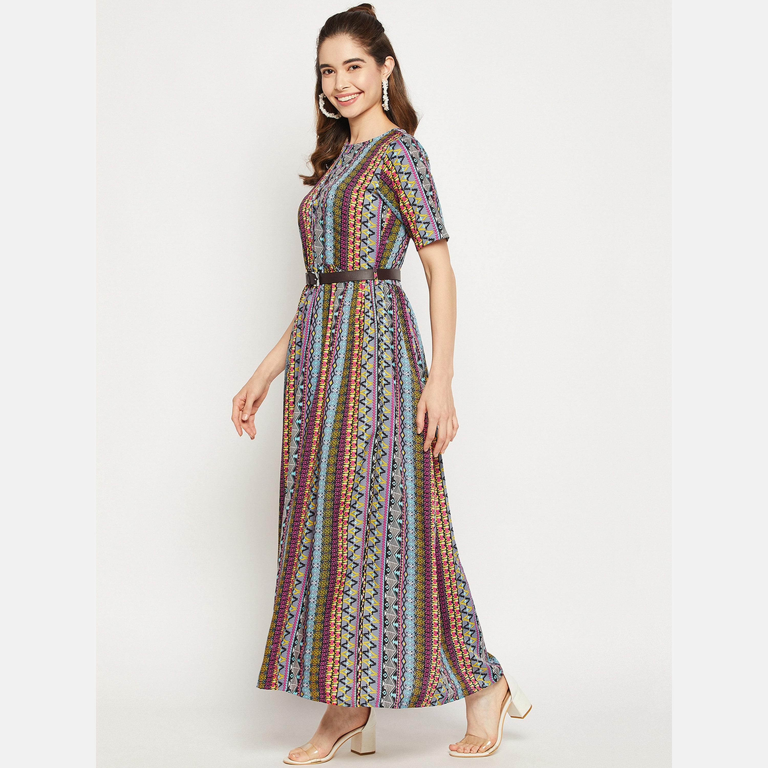 اب تاوني × ستايلي - فستان ماكسي مطبوع بالكامل مع حزام-women-clothing-dresses-image-3