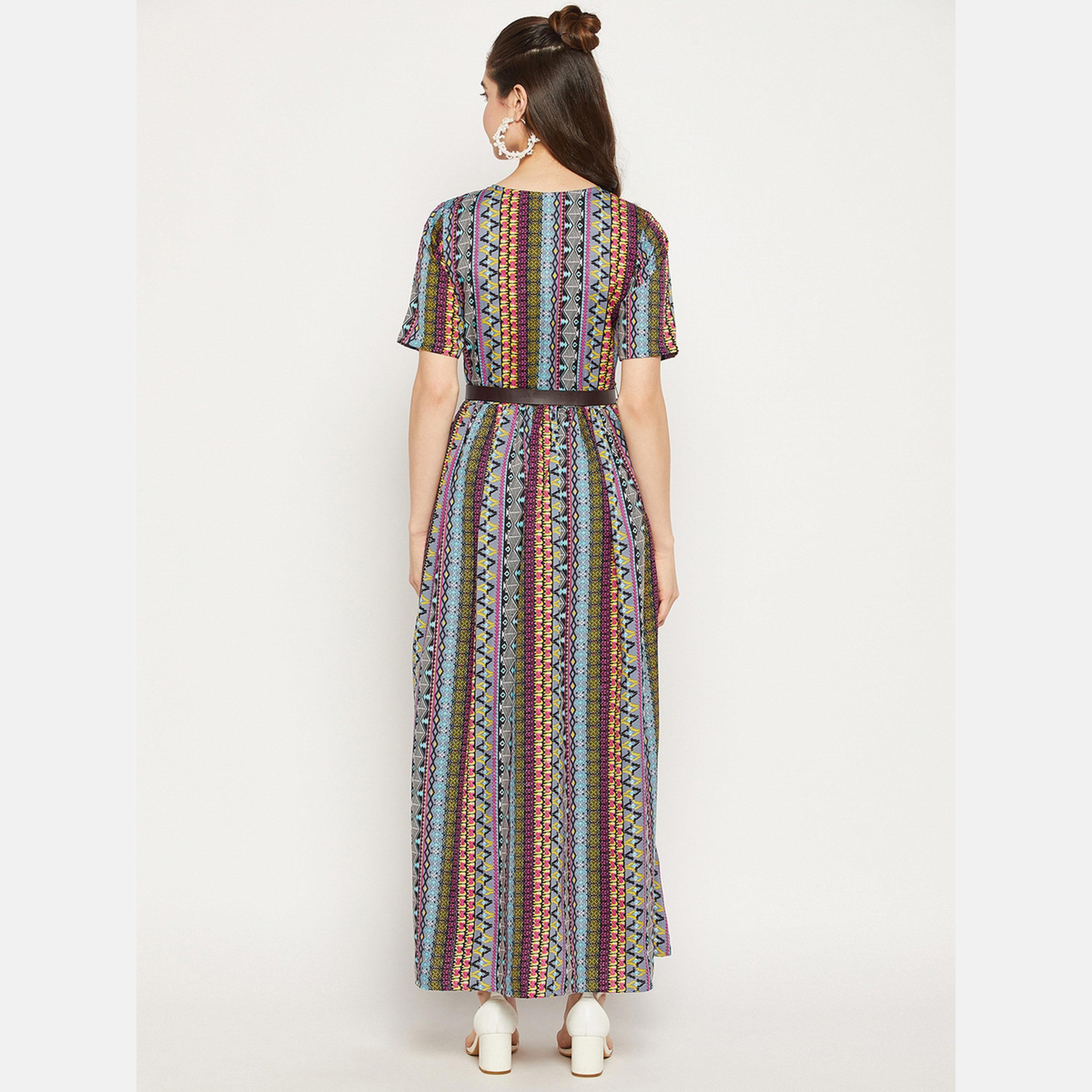 Uptownie X Styli All Over Print Maxi Dress with Belt-women-clothing-dresses-image-4