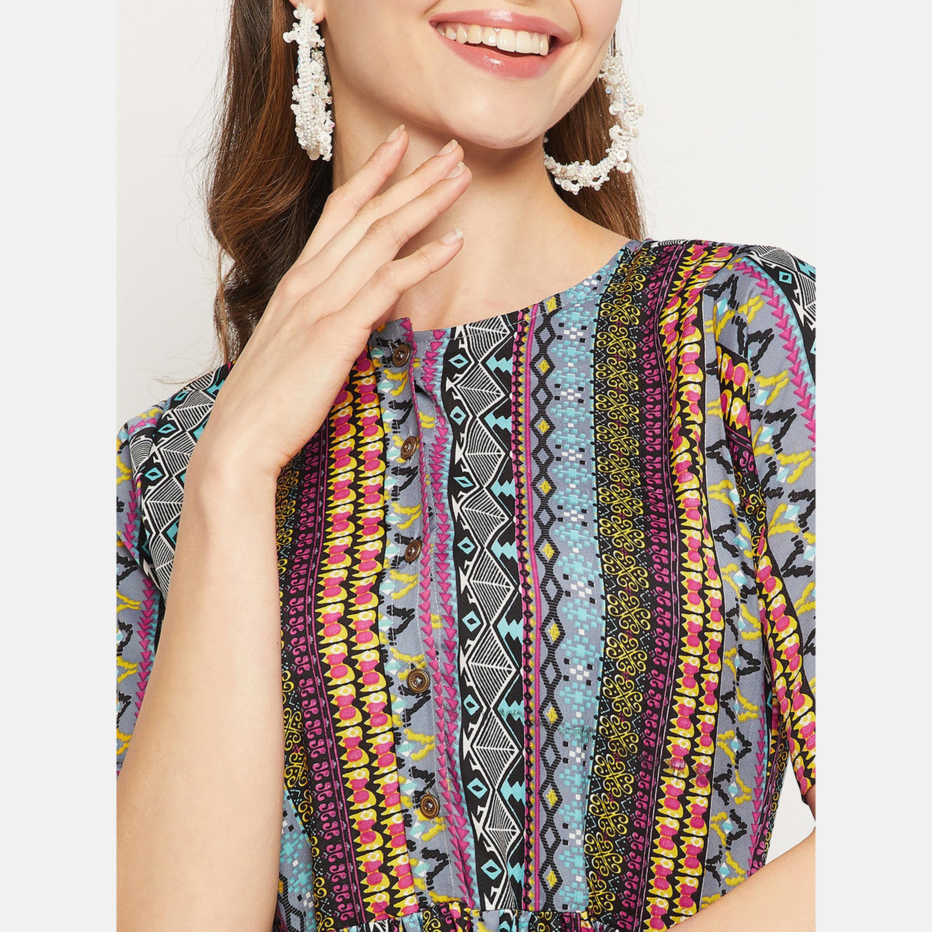 Uptownie X Styli All Over Print Maxi Dress with Belt-women-clothing-dresses-image-5