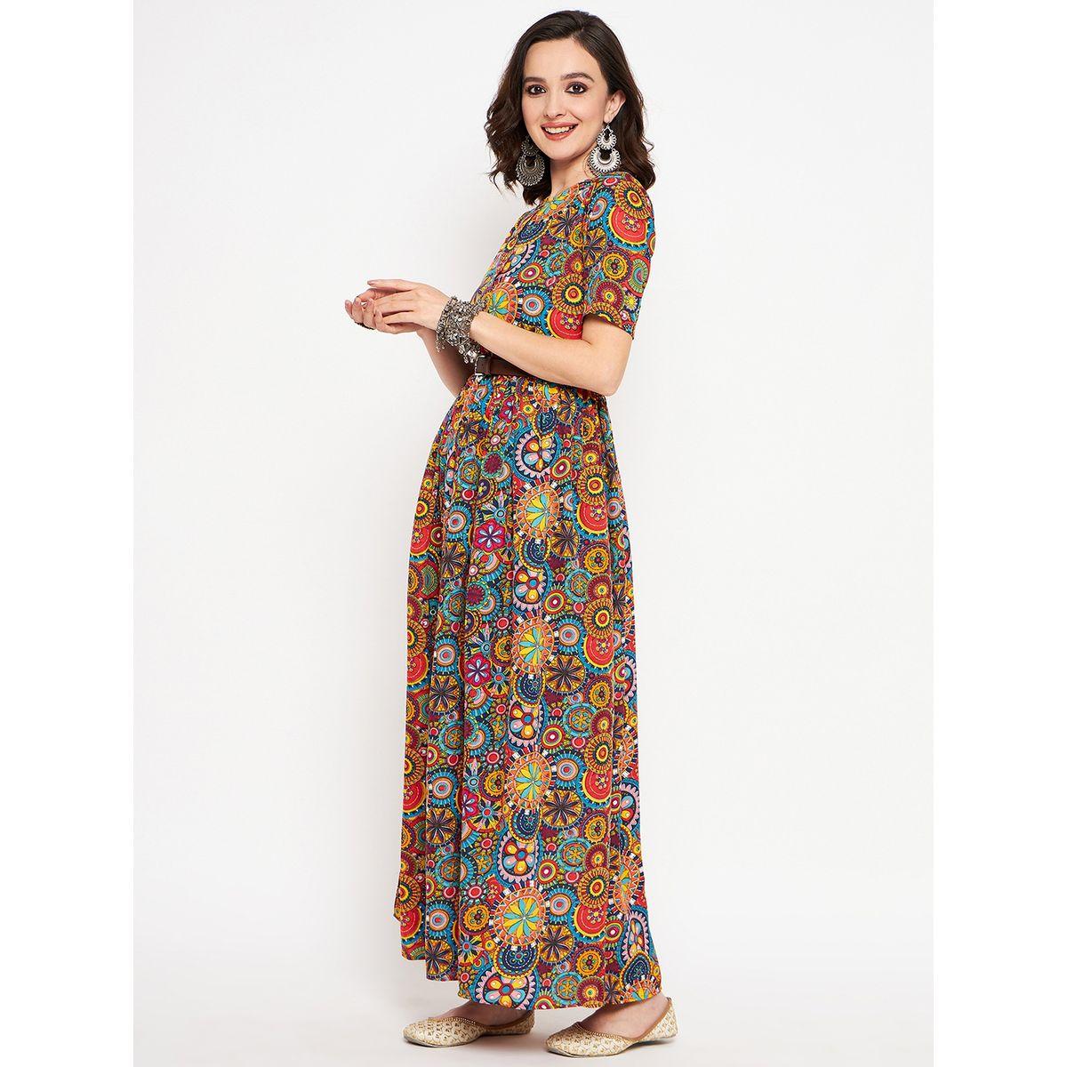 اب تاوني × ستايلي - فستان ماكسي مطبوع بالكامل مع حزام للنساء-women-clothing-dresses-image-3