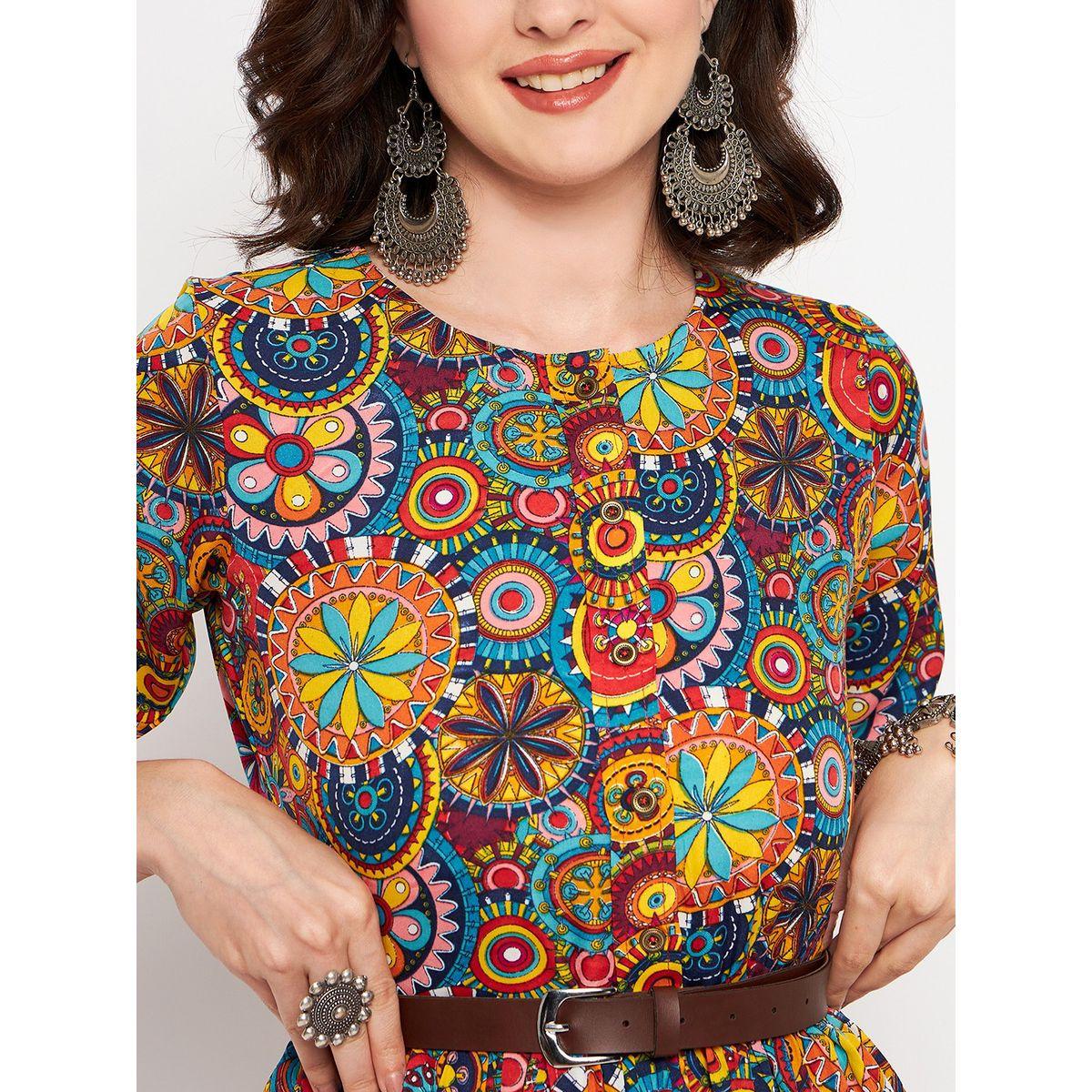 اب تاوني × ستايلي - فستان ماكسي مطبوع بالكامل مع حزام للنساء-women-clothing-dresses-image-5