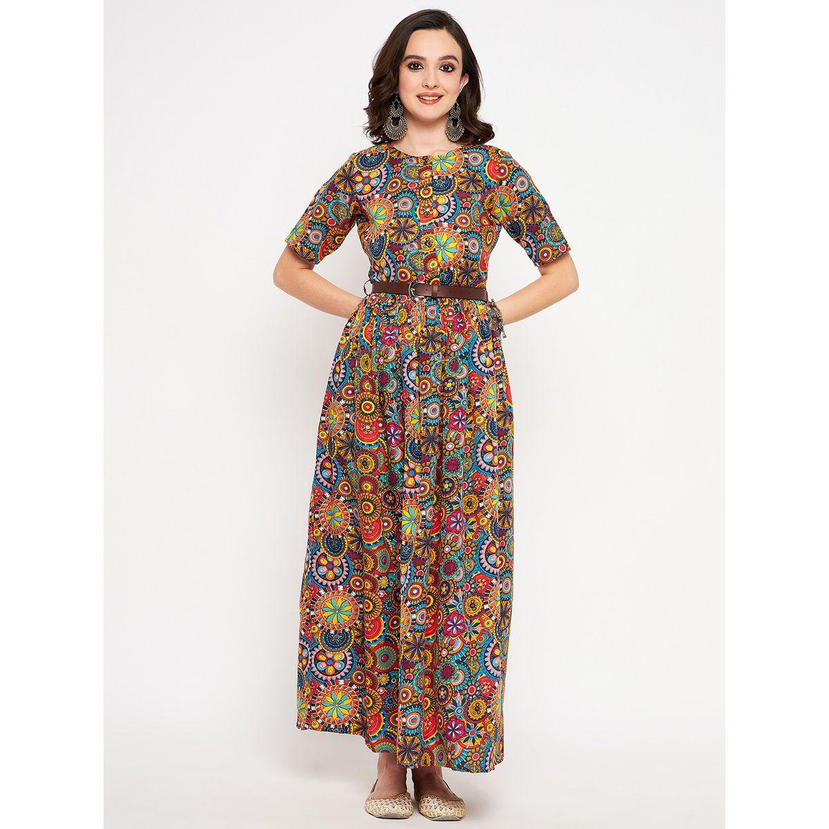 اب تاوني × ستايلي - فستان ماكسي مطبوع بالكامل مع حزام للنساء-women-clothing-dresses-image-7