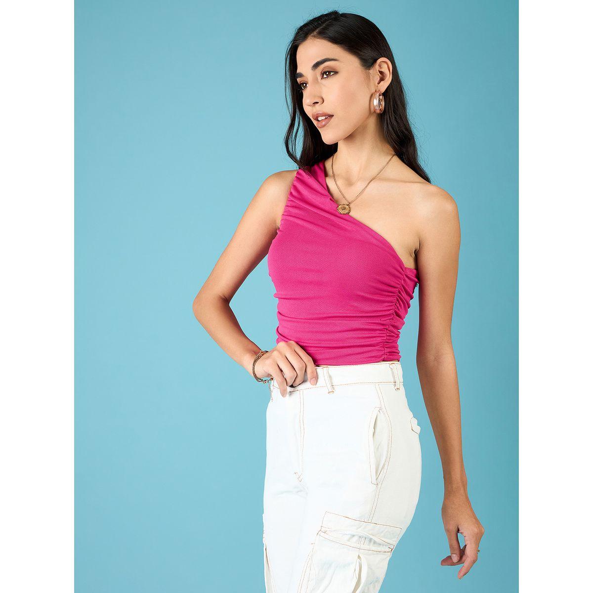 اب تاوني × ستايلي - بلوزة قصيرة وردية اللون بكتف واحد للنساء-women-clothing-tshirts-image-3