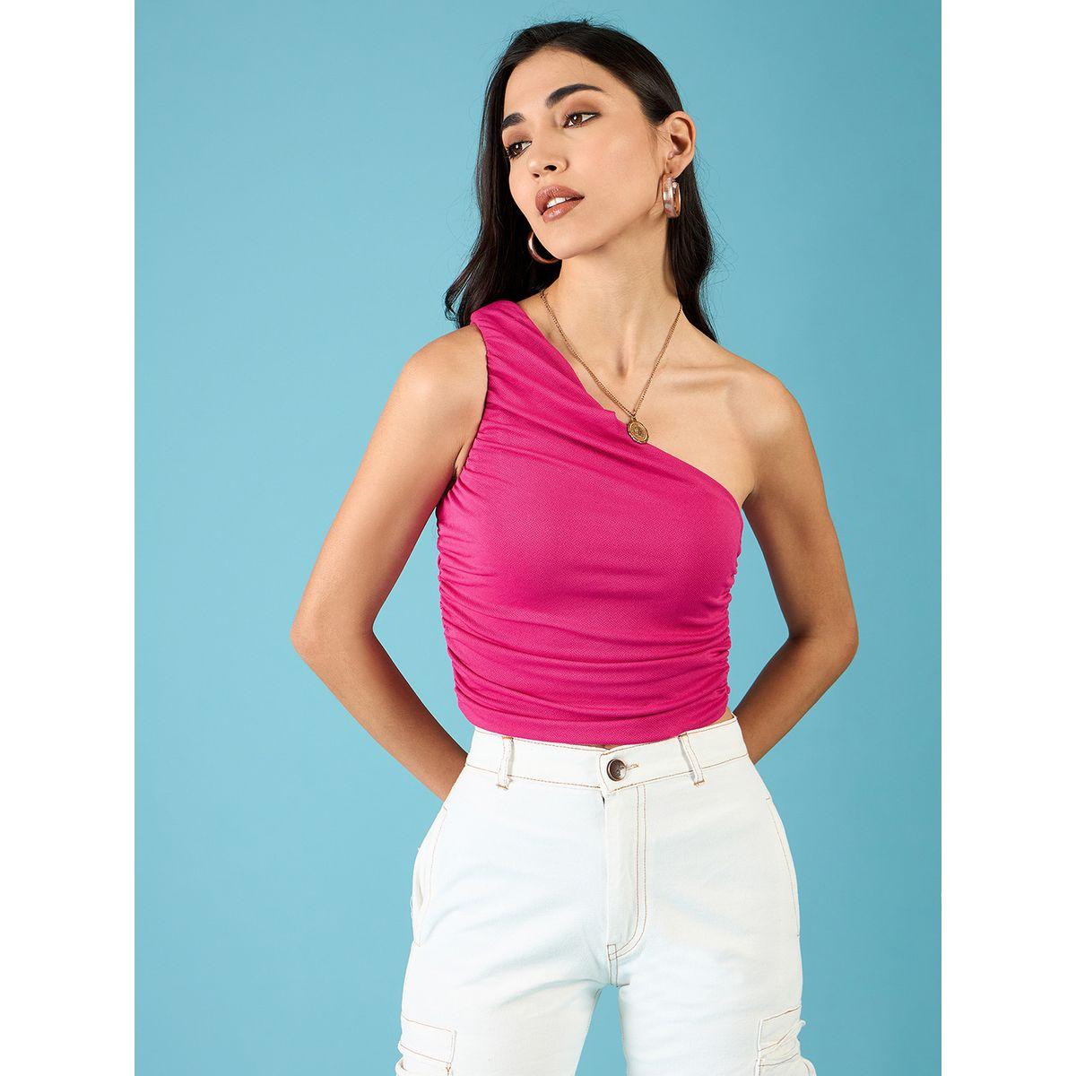 اب تاوني × ستايلي - بلوزة قصيرة وردية اللون بكتف واحد للنساء-women-clothing-tshirts-image-4