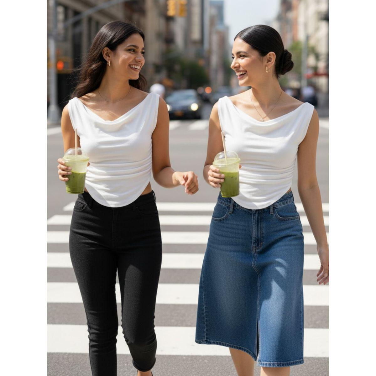 Uptownie X Styli Women White Stretchable Fitted Crop Top-women-clothing-tshirts-image-7