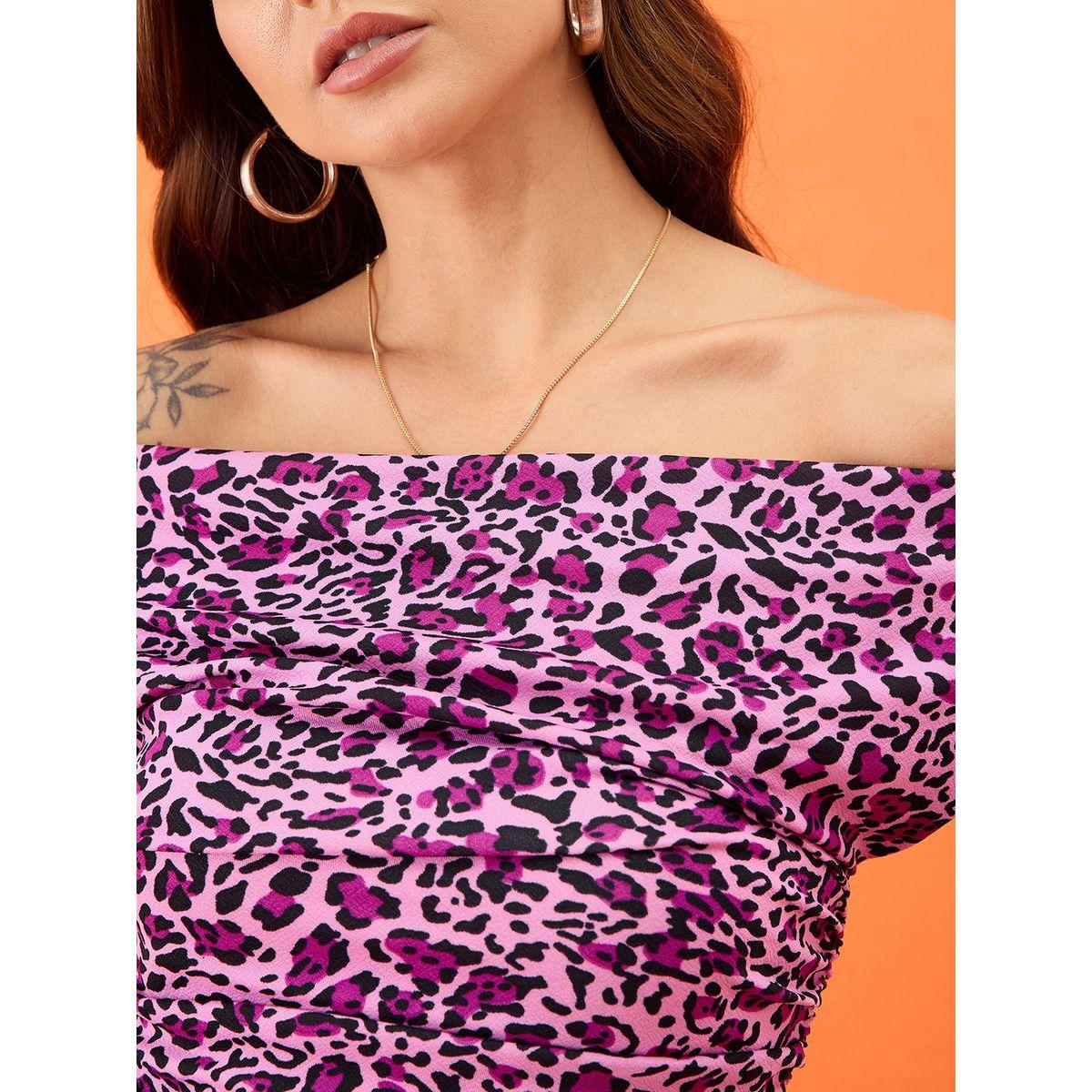 اب تاوني × ستايلي - بلوزة قصيرة مرنة نقشة حيوانات للنساء-women-clothing-tshirts-image-5