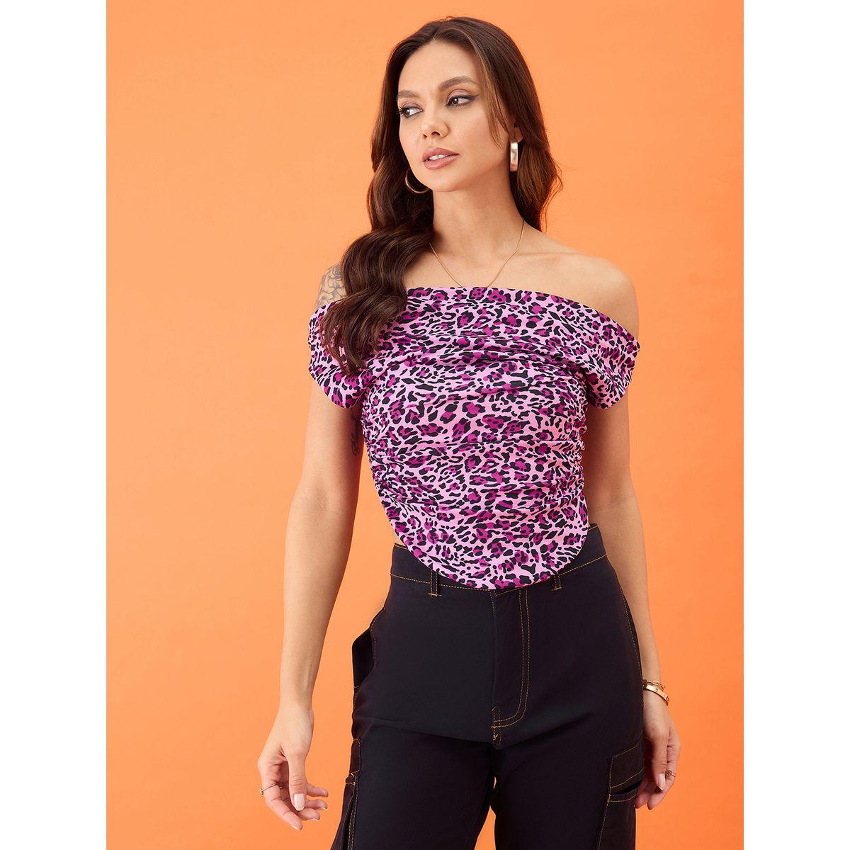 اب تاوني × ستايلي - بلوزة قصيرة مرنة نقشة حيوانات للنساء-women-clothing-tshirts-image-6
