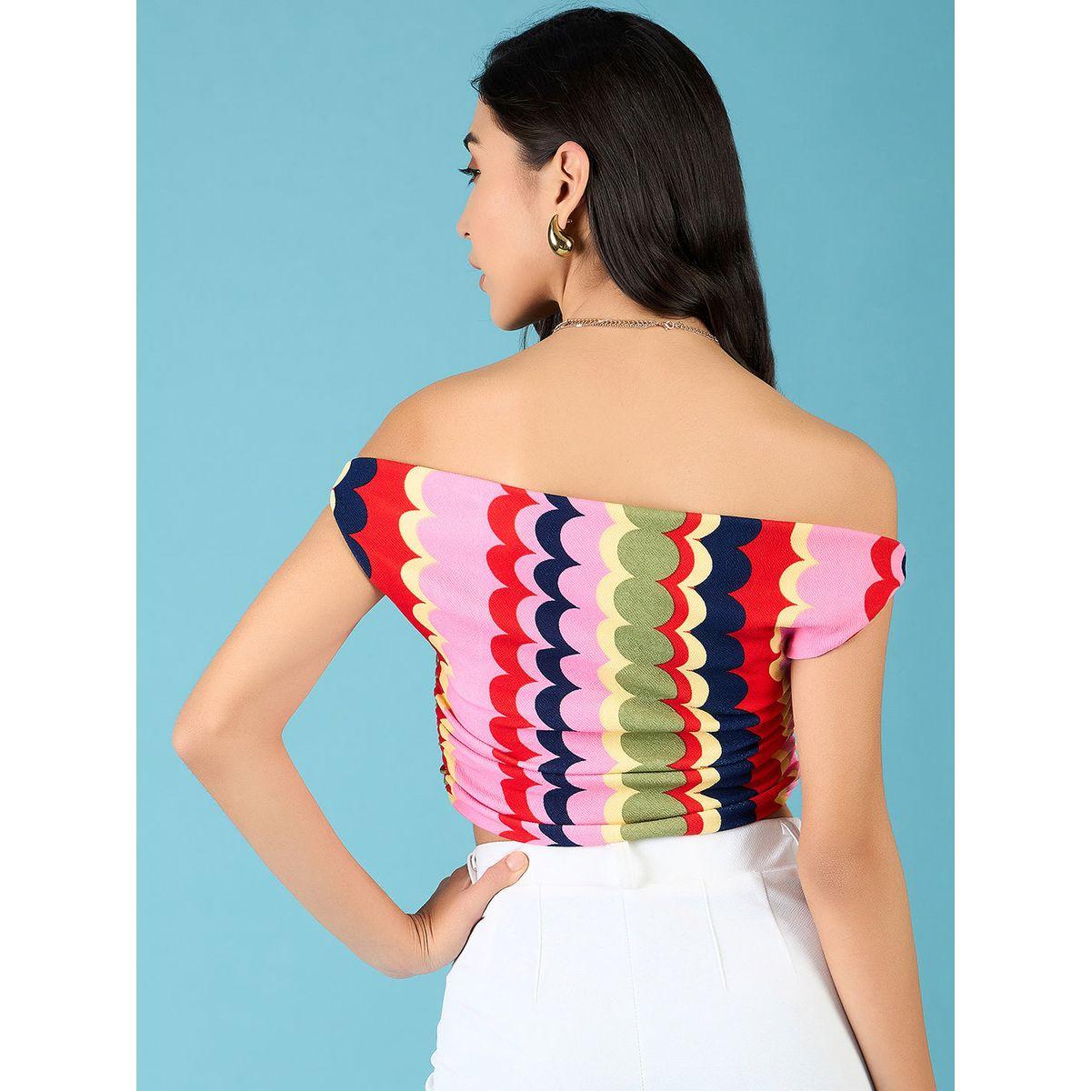 Uptownie X Styli Women Multi Print Stretchable Fitted Crop Top-women-clothing-tshirts-image-4