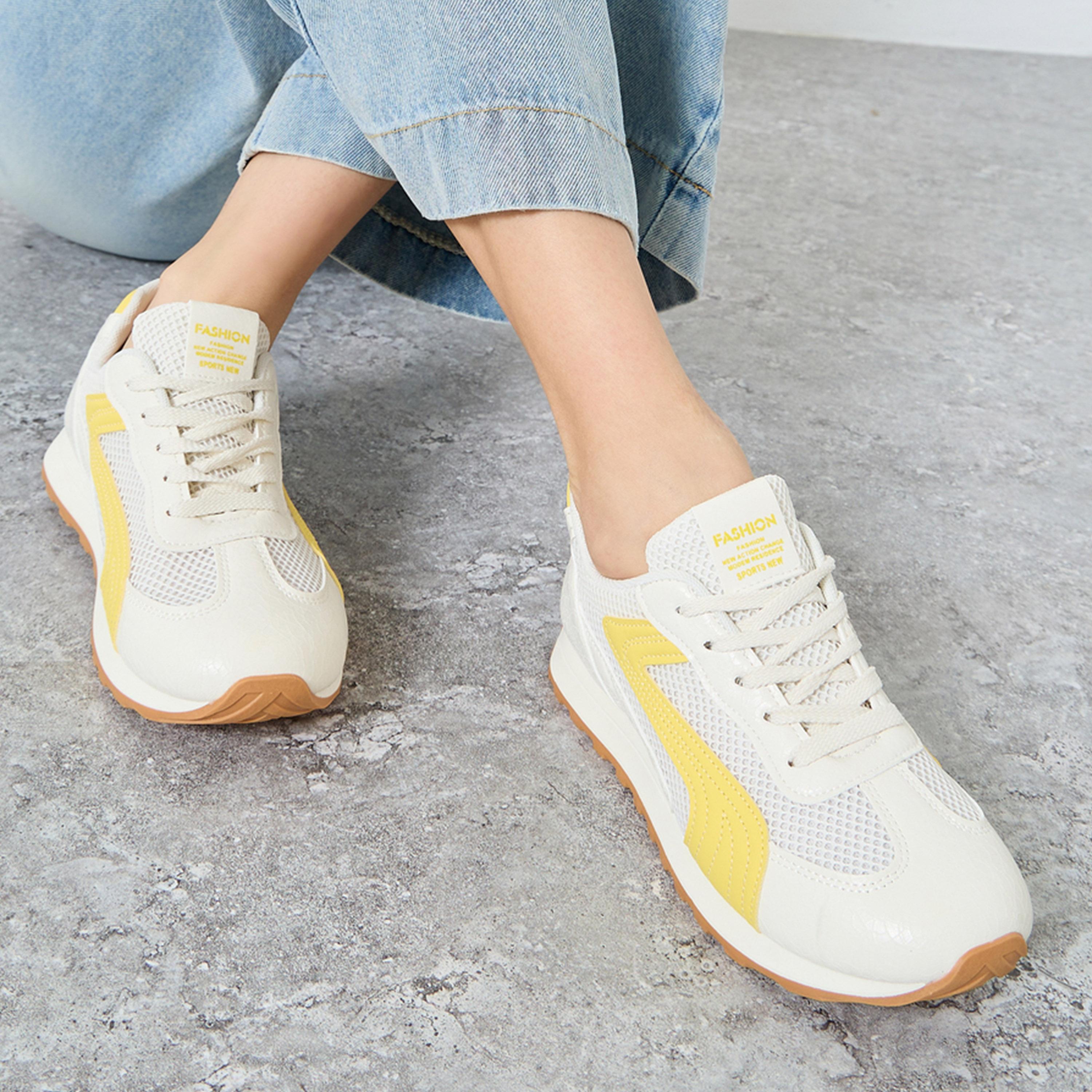 Styli Women Color Block Mesh Panelled Sneakers-women-shoes-sneakers-image-2