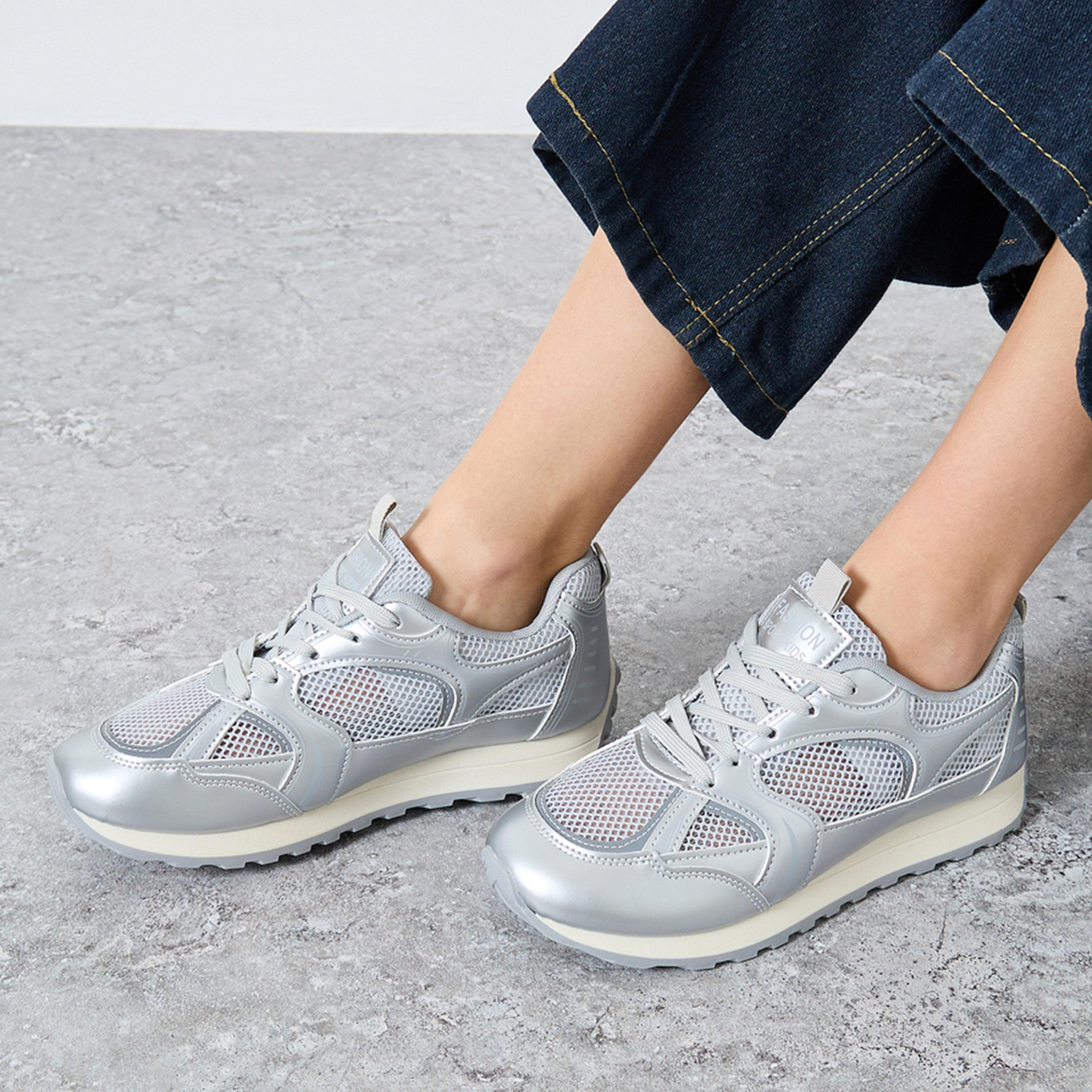 Styli Women Mesh Panelled Lace-Up Sneakersf-women-shoes-sneakers-image-2