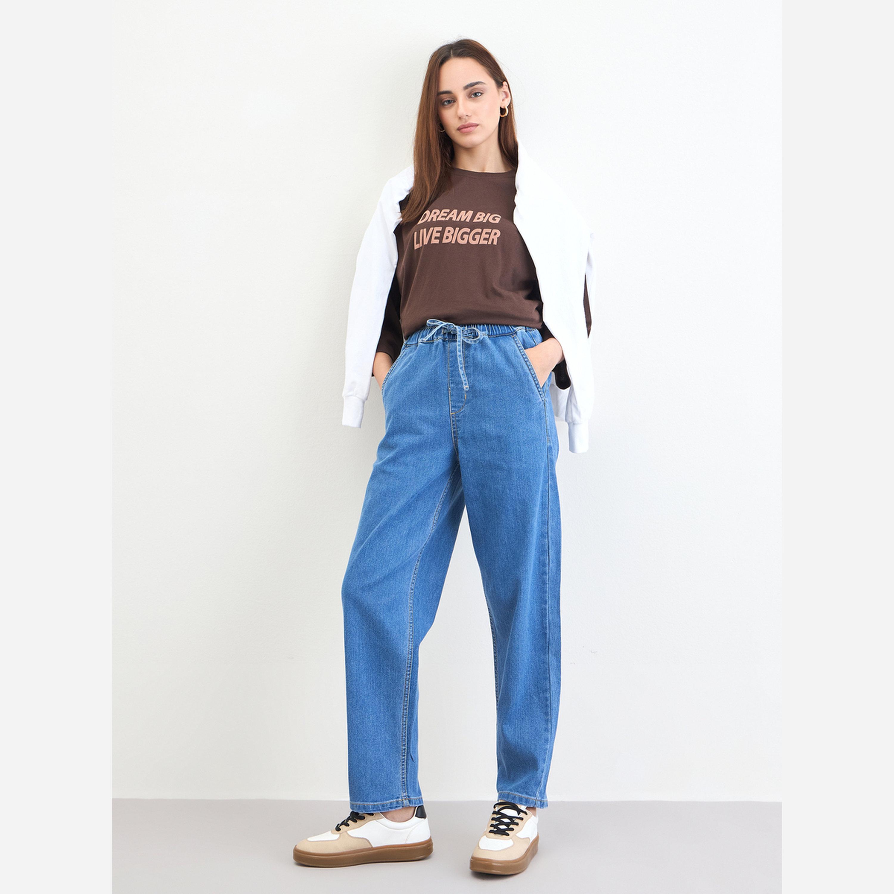 Styli Women Blue High Rise Relaxed Fit Jeans-women-clothing-bottoms-jeans-image-2