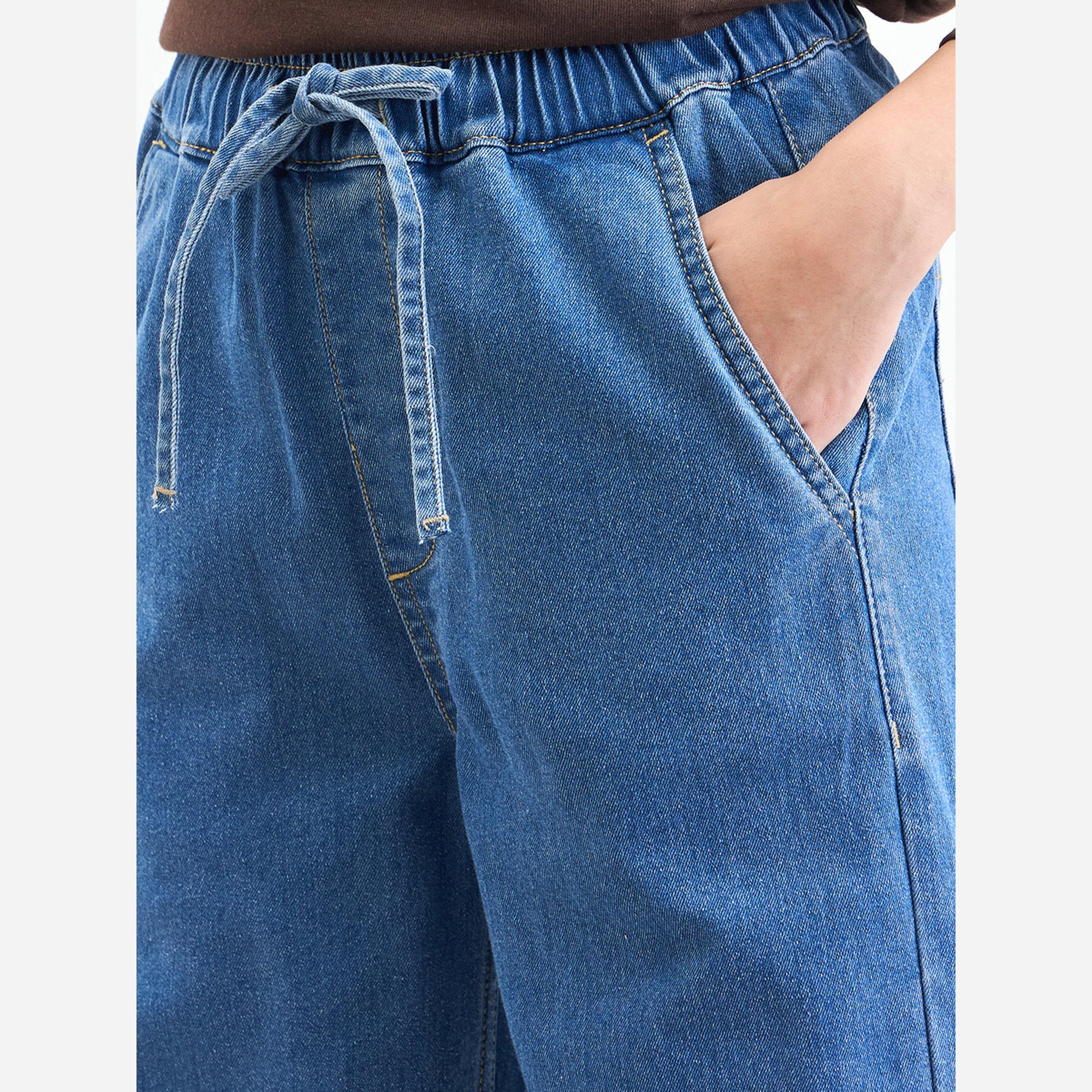 ستايلي - بنطال جينز نسائي لون أزرق عالي الخصر-women-clothing-bottoms-jeans-image-5