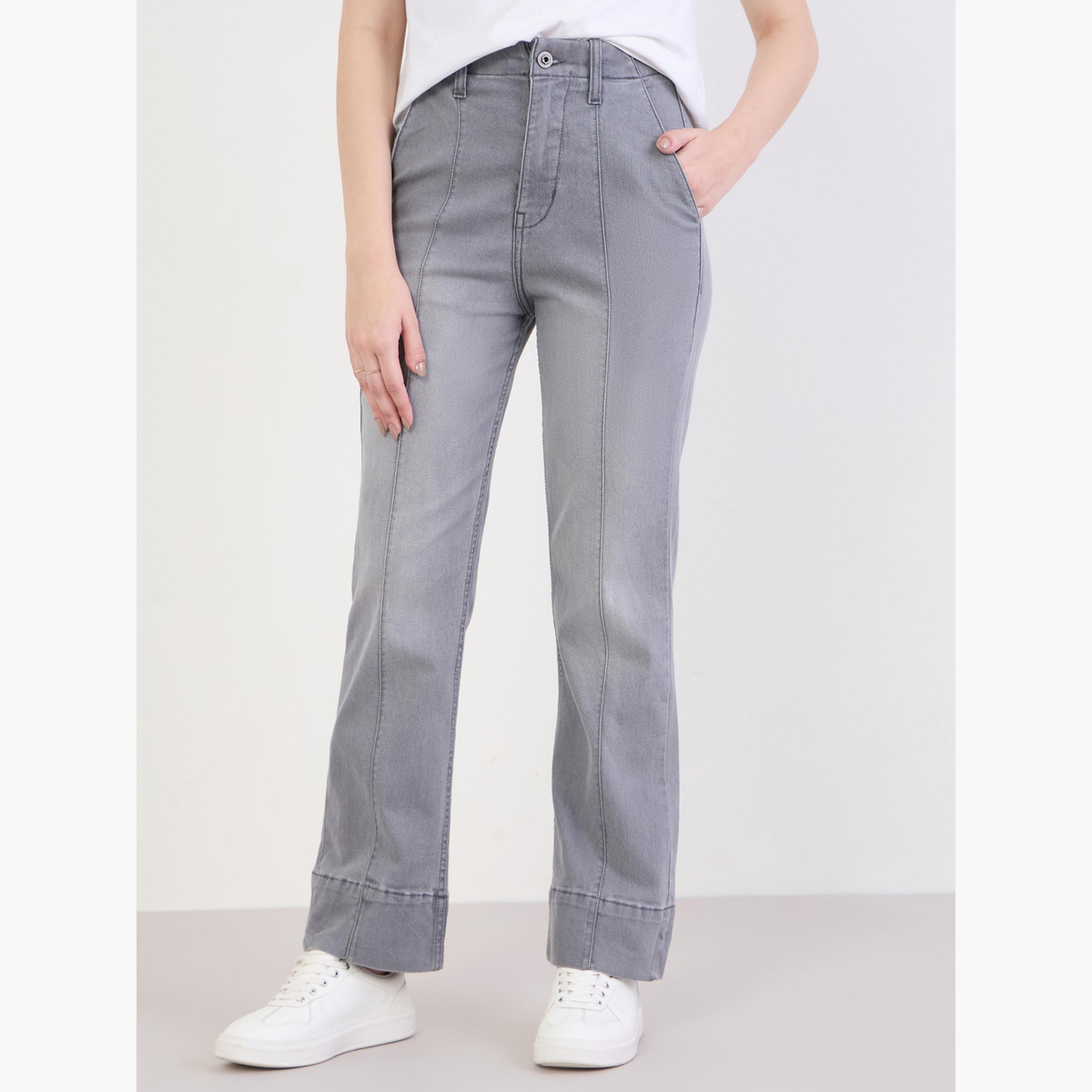 Styli Charcoal Straight Leg High Rise Jeans-women-clothing-bottoms-jeans-image-1