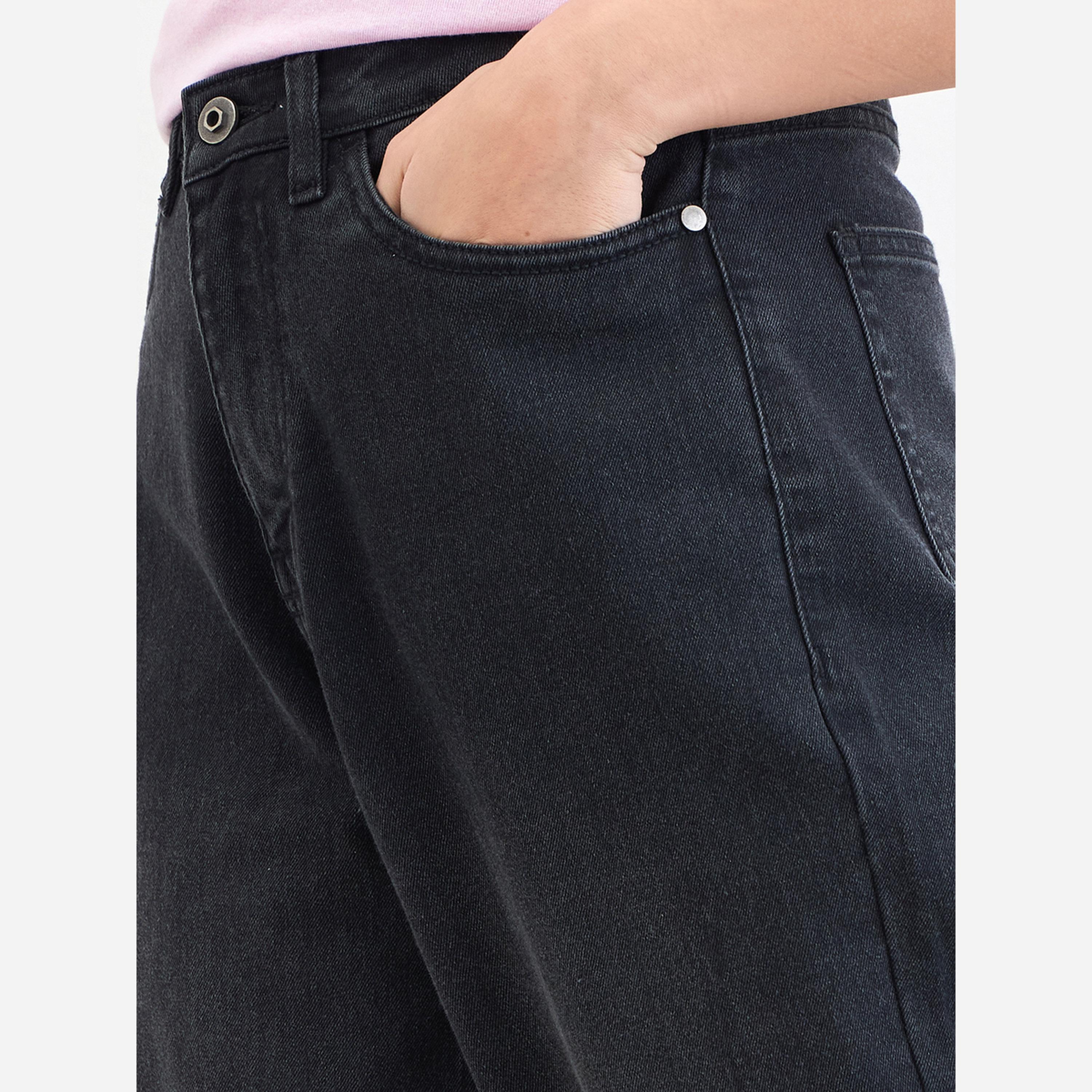 ستايلي - بنطال جينز نسائي لون أسود بخصر عالٍ وقصة مريحة-women-clothing-bottoms-jeans-image-6