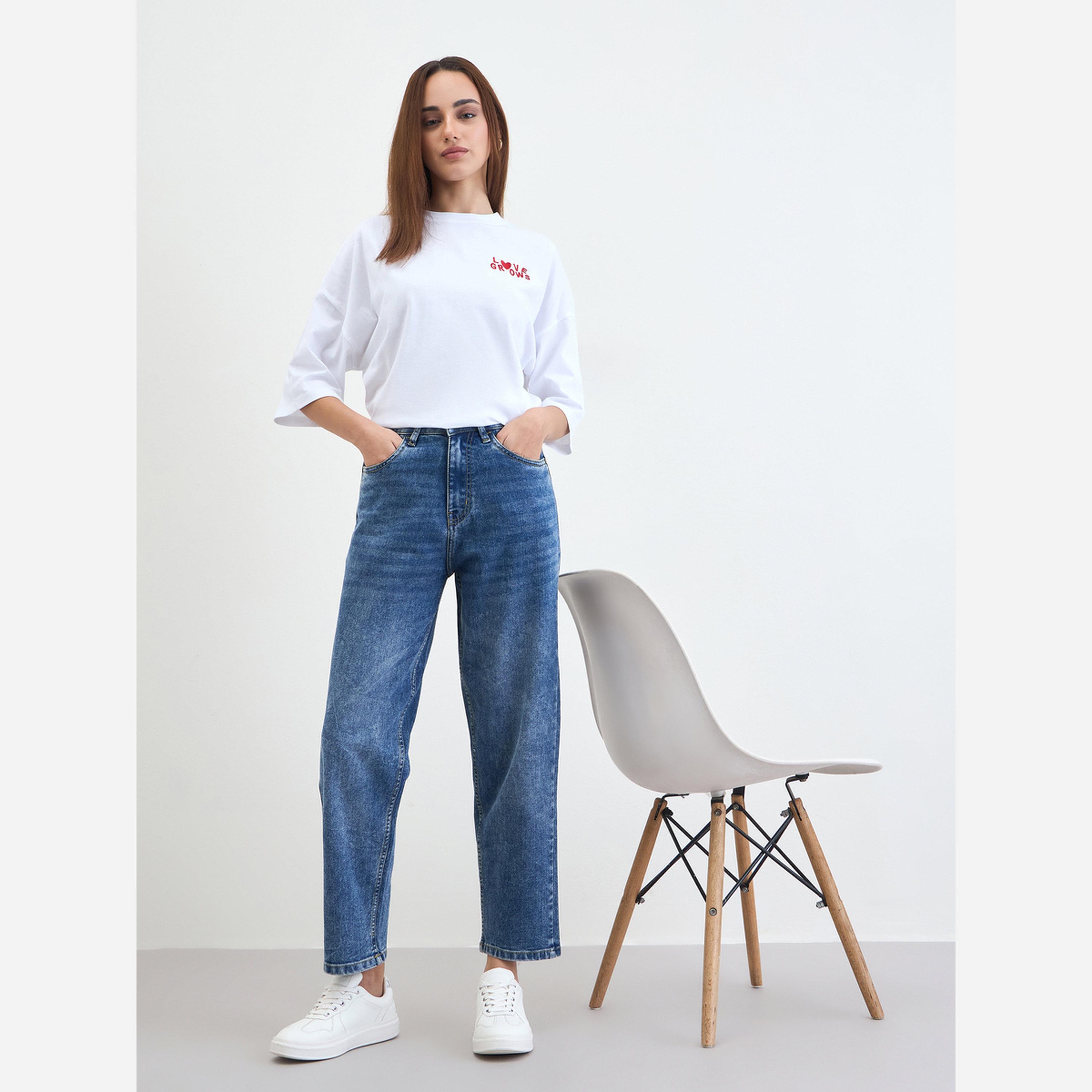Styli Women Blue Relaxed Fit High Rise Jeans-women-clothing-bottoms-jeans-image-3