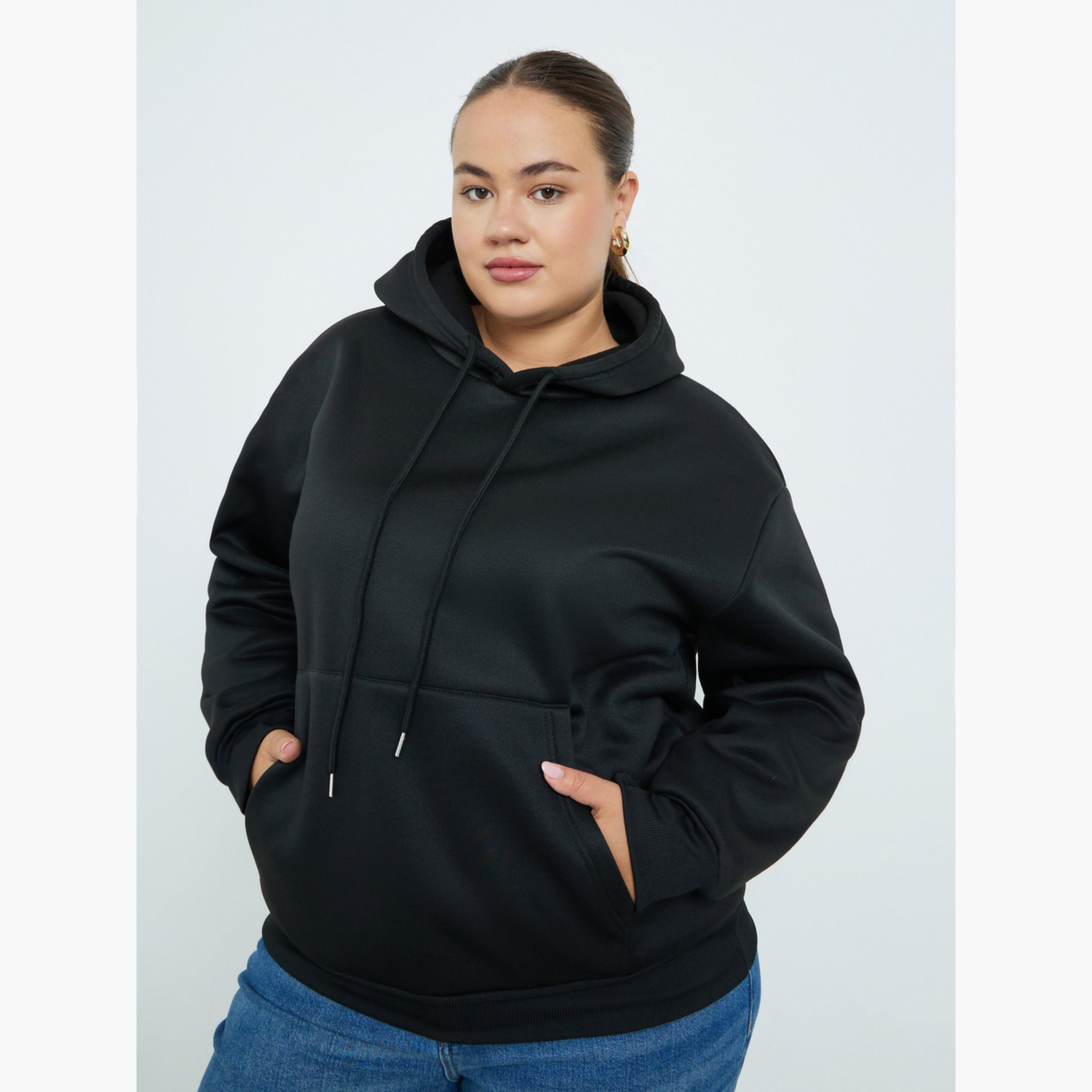 ستايلي - هودي أسود مقاس كبير للنساء -women-clothing-hoodiesandsweatshirts-hoodies-image-1