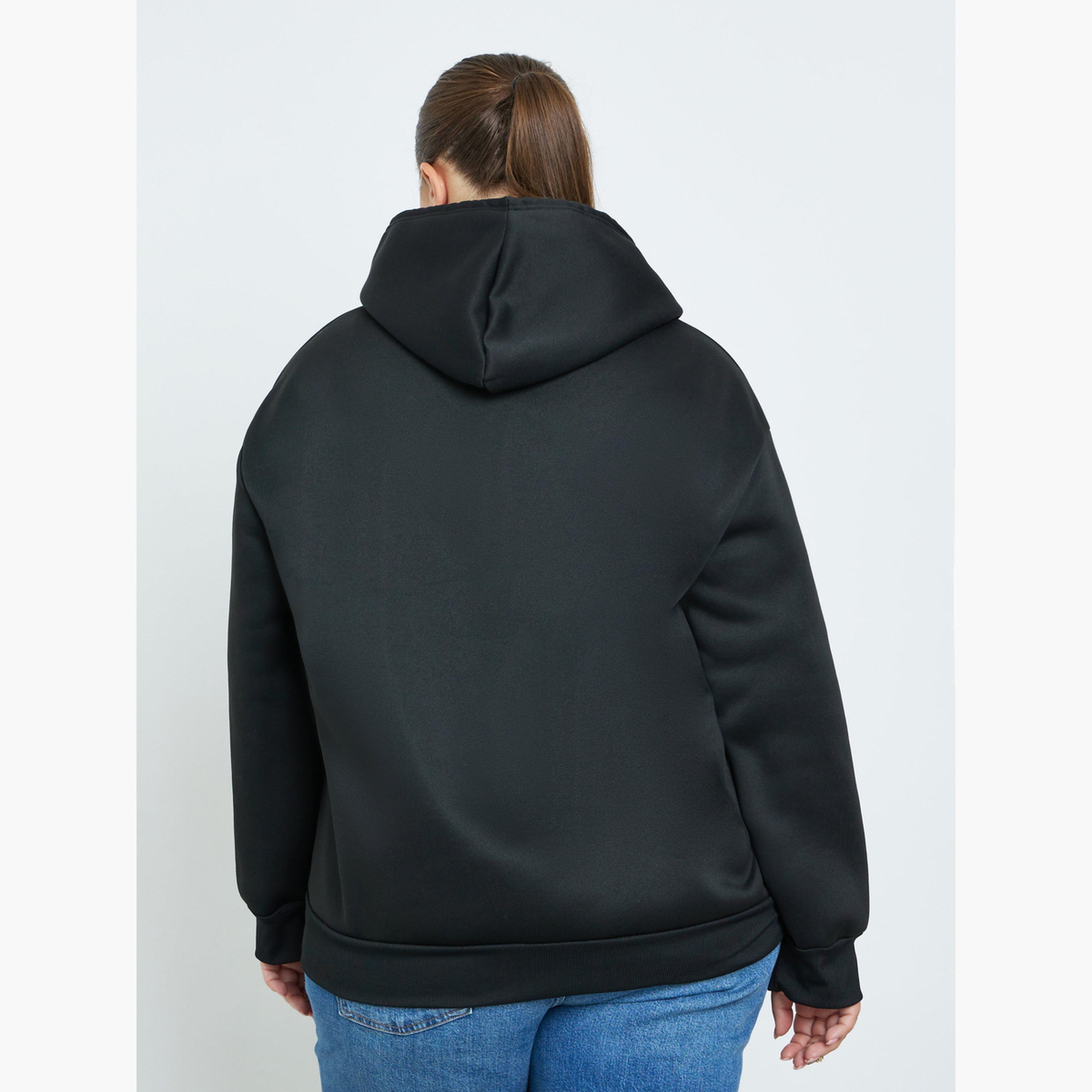 Styli Solid Hooded Neck Long Sleeves Women's Hoodie-women-clothing-hoodiesandsweatshirts-hoodies-image-4