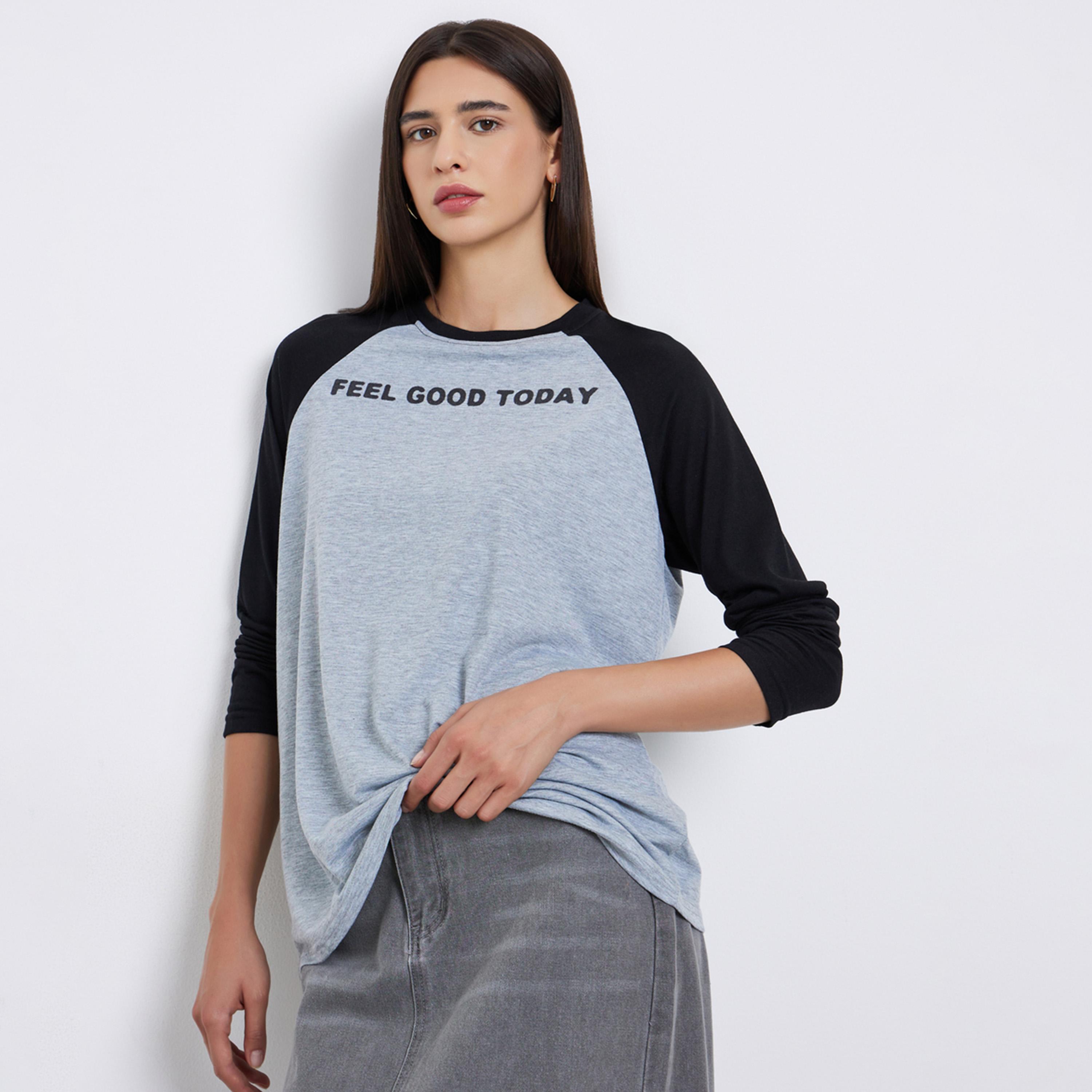 ستايلي - تي شيرت نسائي مقاس كبير اوفر سايز  بألوان متعددة-women-clothing-tshirts-image-1