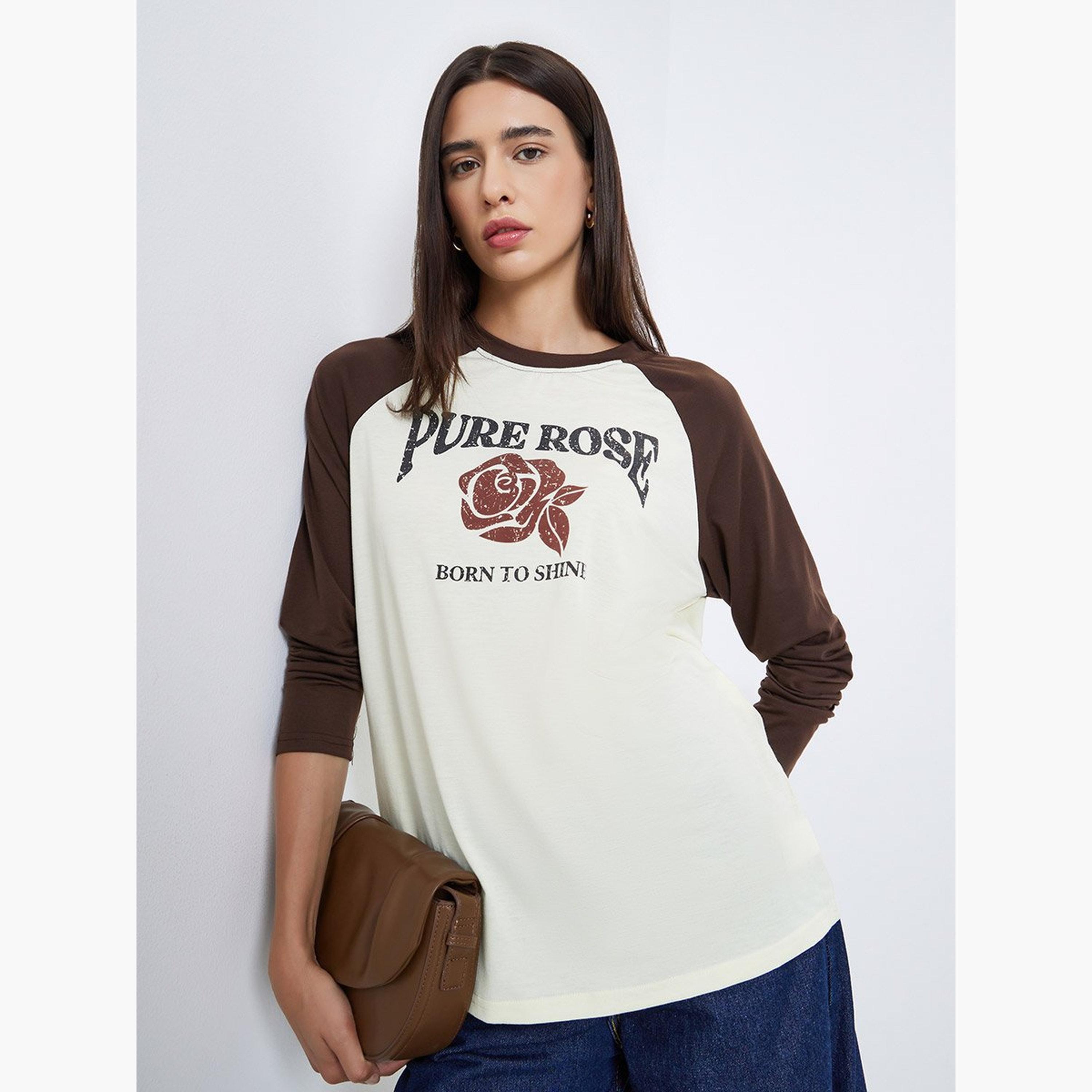 Styli Women Color Block Regular Fit T-Shirt-women-clothing-tshirts-image-1