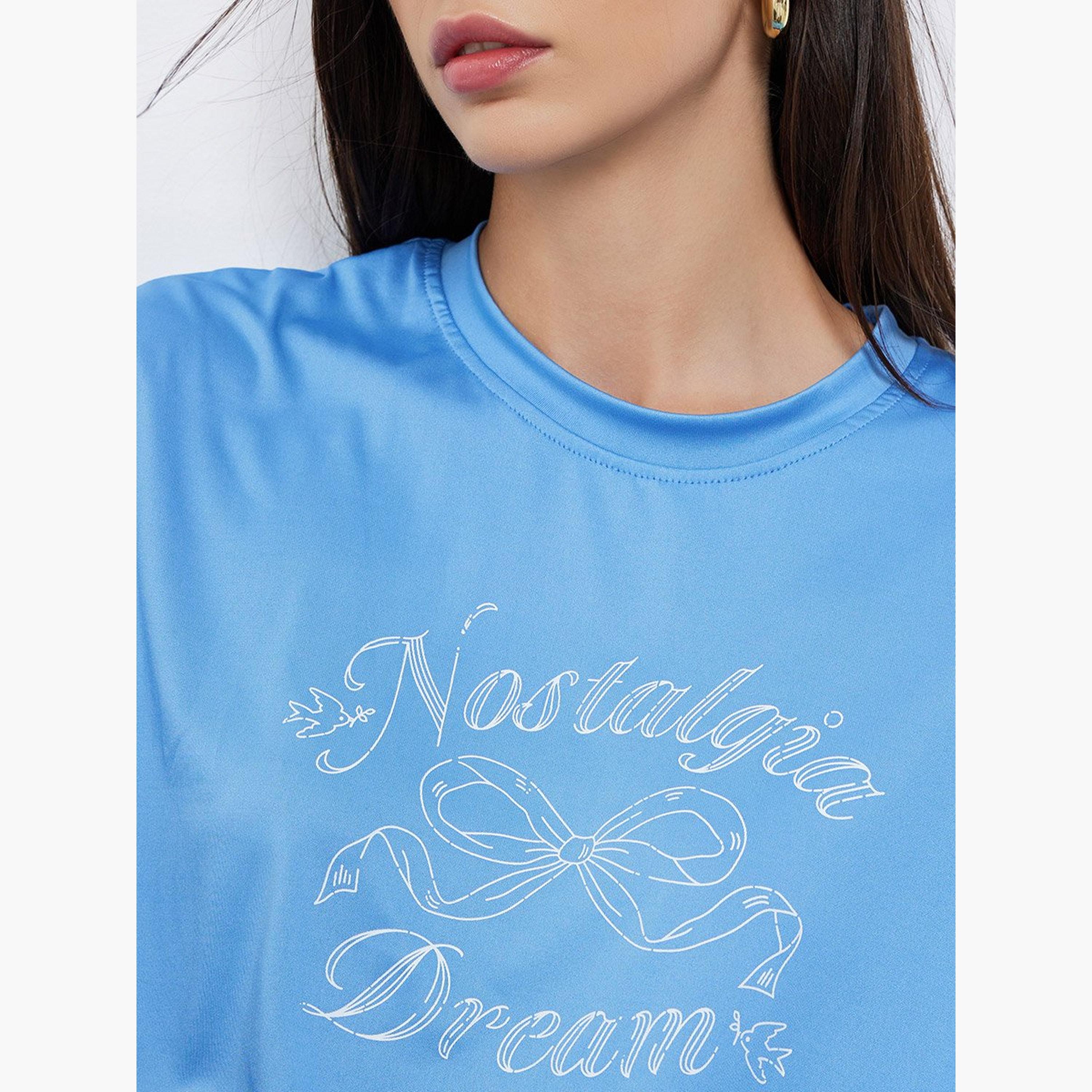 Styli Blue Graphic Print Regular Fit T-Shirt-women-clothing-tshirts-image-4
