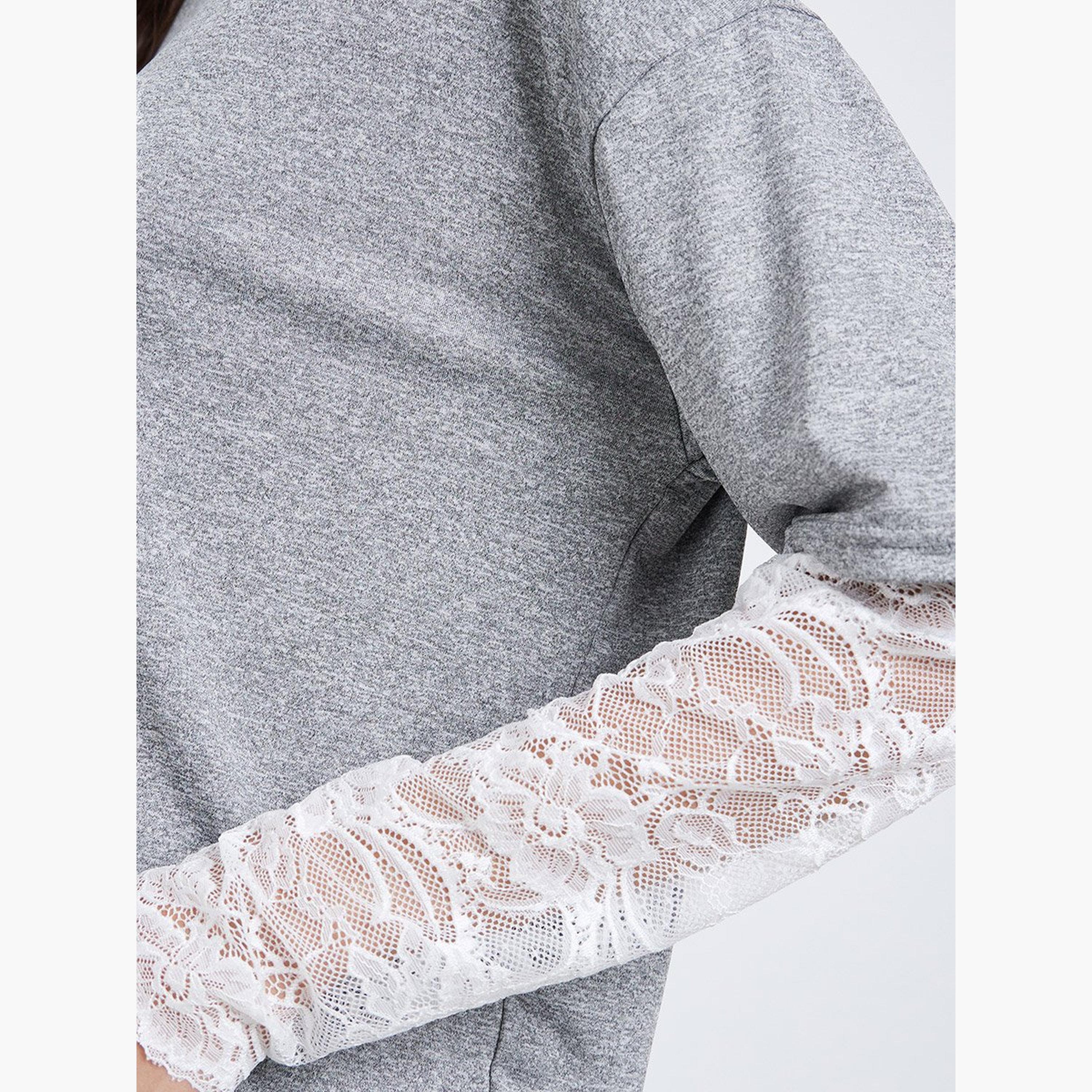 Styli Graphic Print Lace Sleeve Oversized T-Shirt-women-clothing-tshirts-image-5