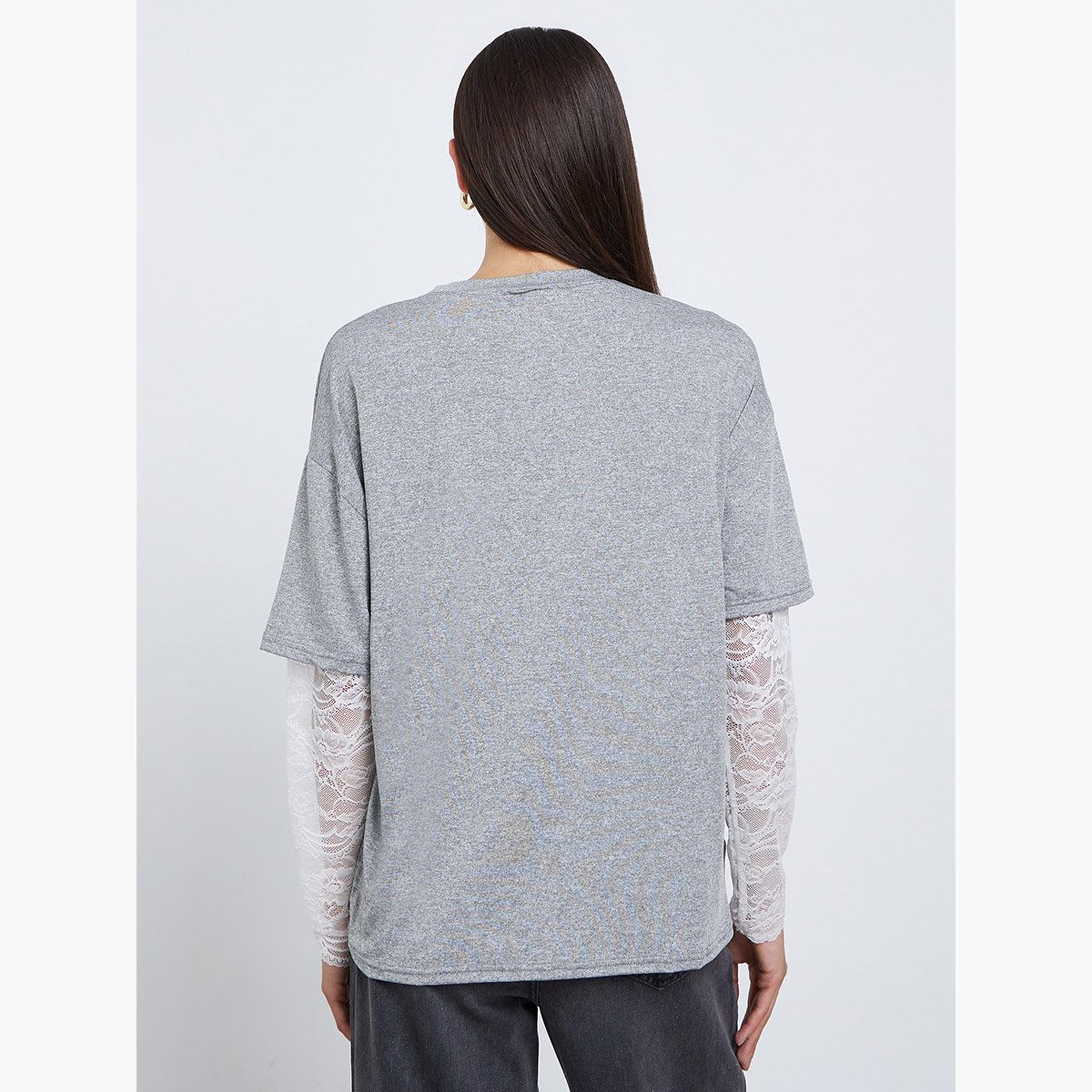 Styli Graphic Print Lace Sleeve Oversized T-Shirt-women-clothing-tshirts-image-6