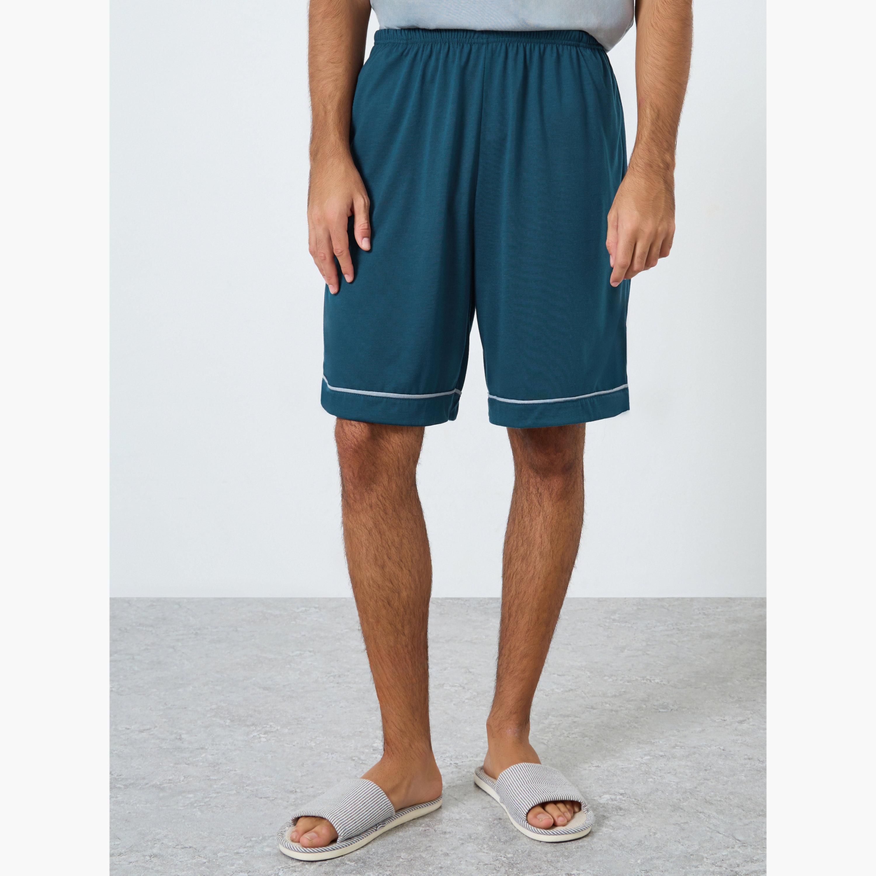 Styli Men Relaxed Fit Raglan Sleeve T-Shirt and Shorts Set-men-clothing-nightwear-sets-image-5