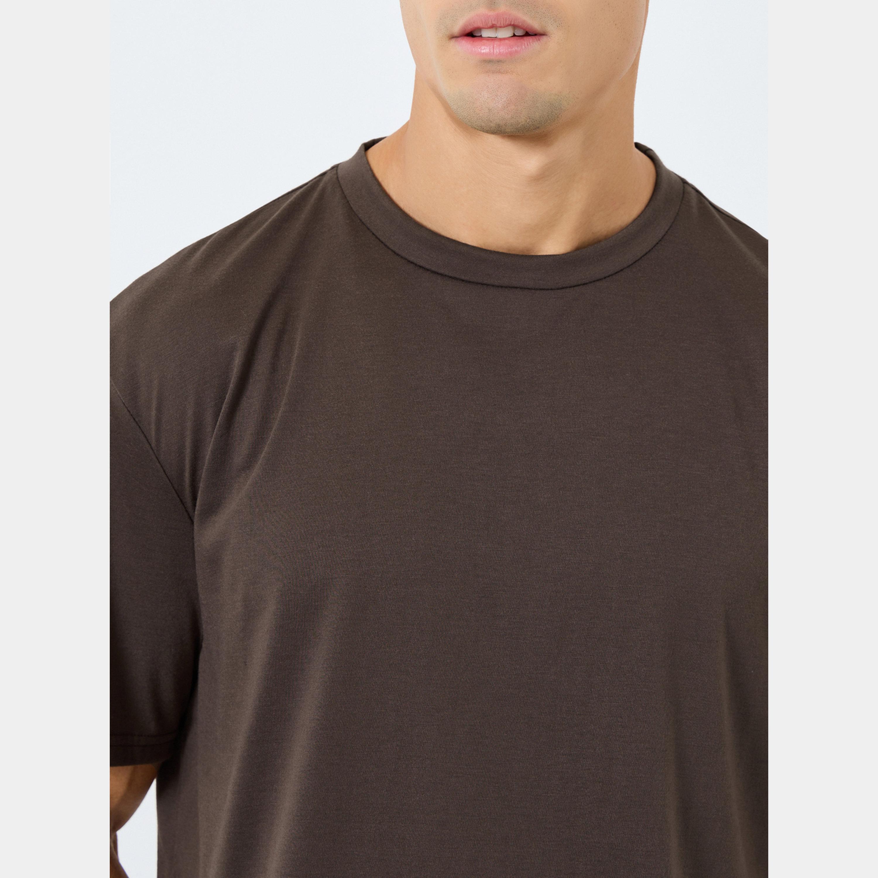 Styli Relaxed Fit Checked T-Shirt and Long Pyjama Set-men-clothing-nightwear-sets-image-4