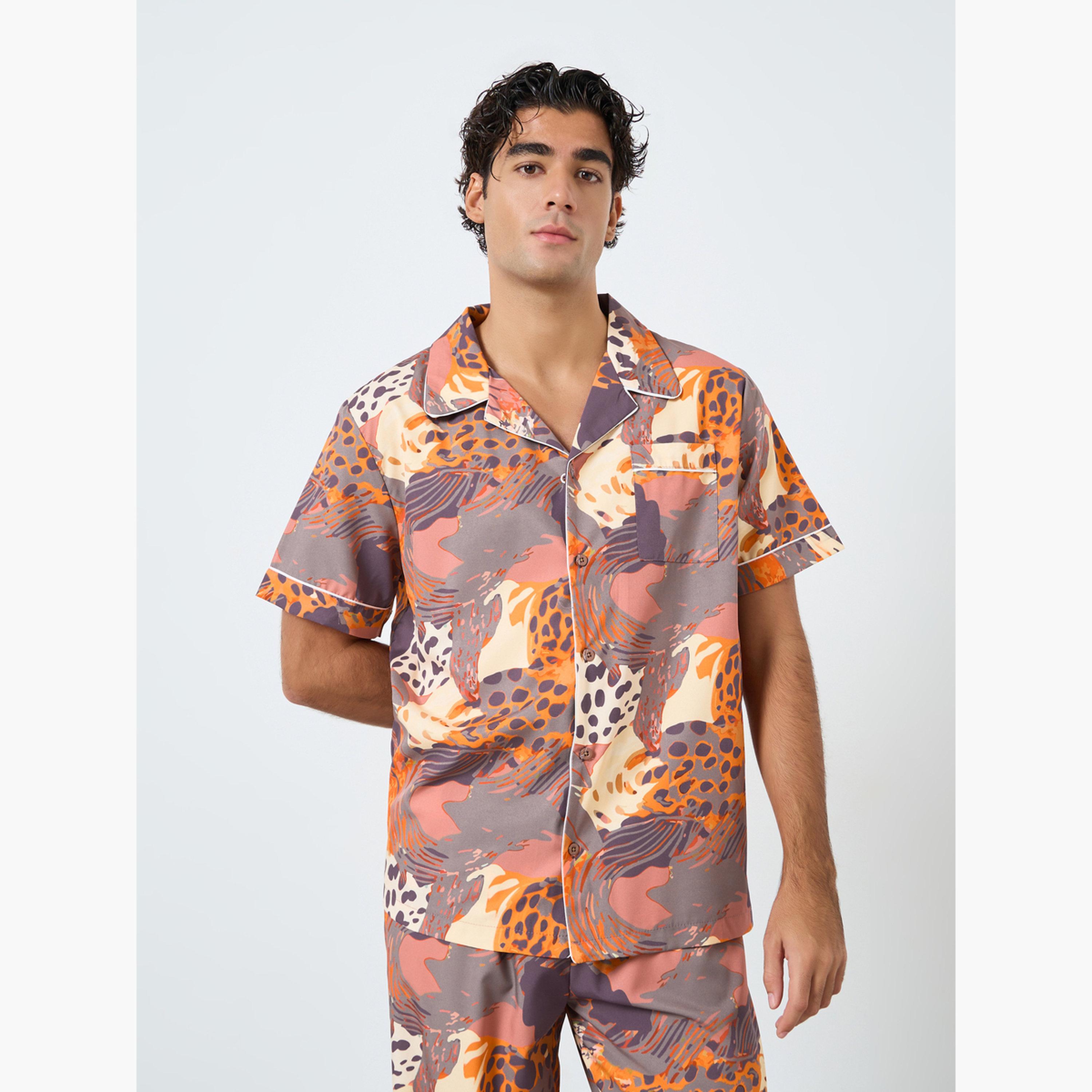 ستايلي - بيجاما رجالي برسومات واضحة ومريحة-men-clothing-nightwear-sets-image-2