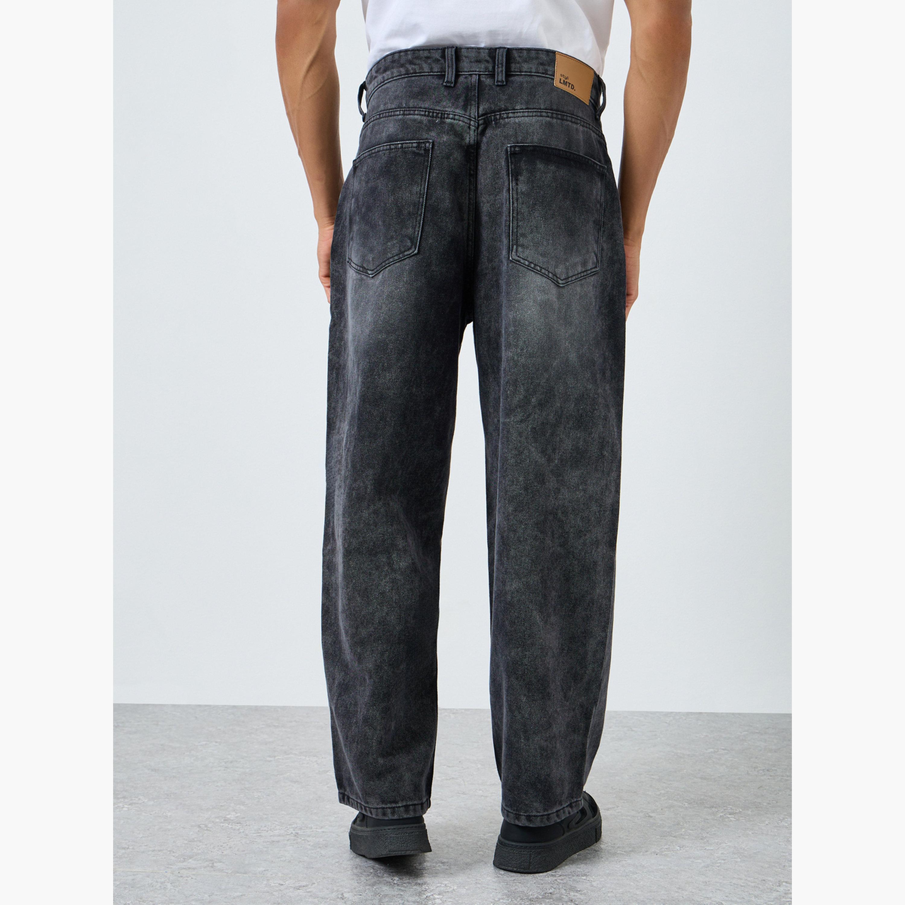جينز باجي بغسيل داكن للرجال-men-clothing-bottoms-jeans-image-4