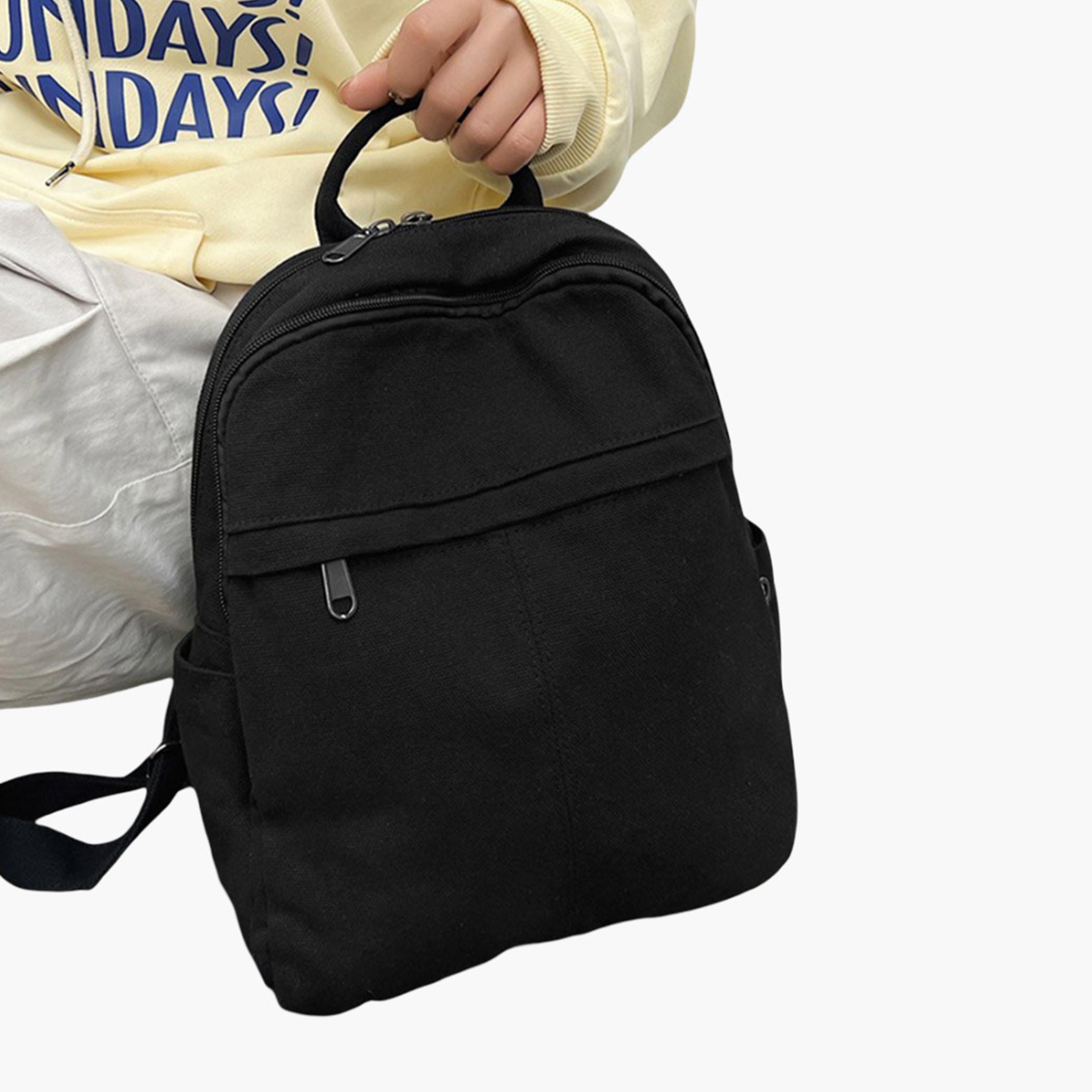 Take Two Solid Canvas Zip Closure Backpack-women-bagsandwallets-backpacks-image-4