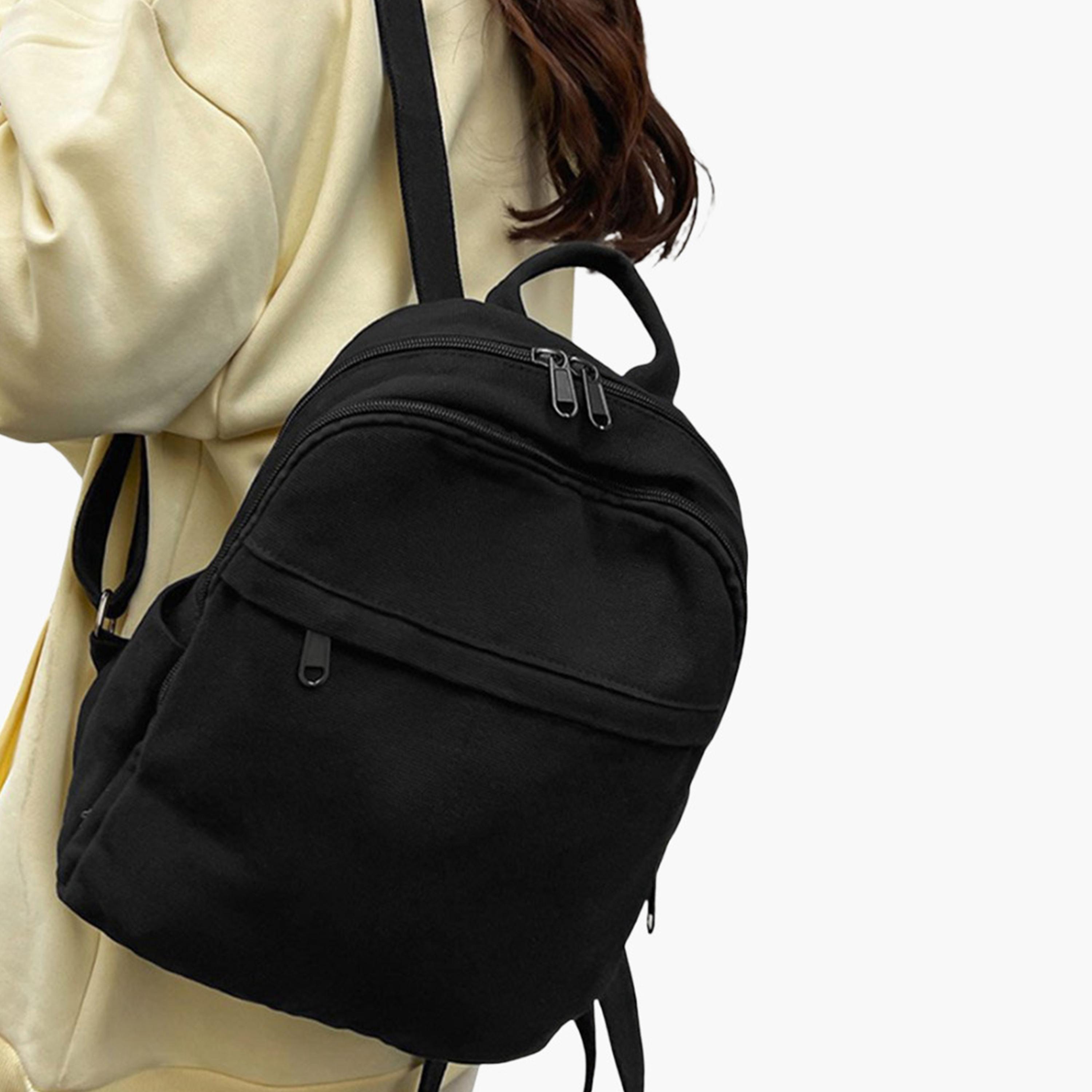 Take Two Solid Canvas Zip Closure Backpack-women-bagsandwallets-backpacks-image-5