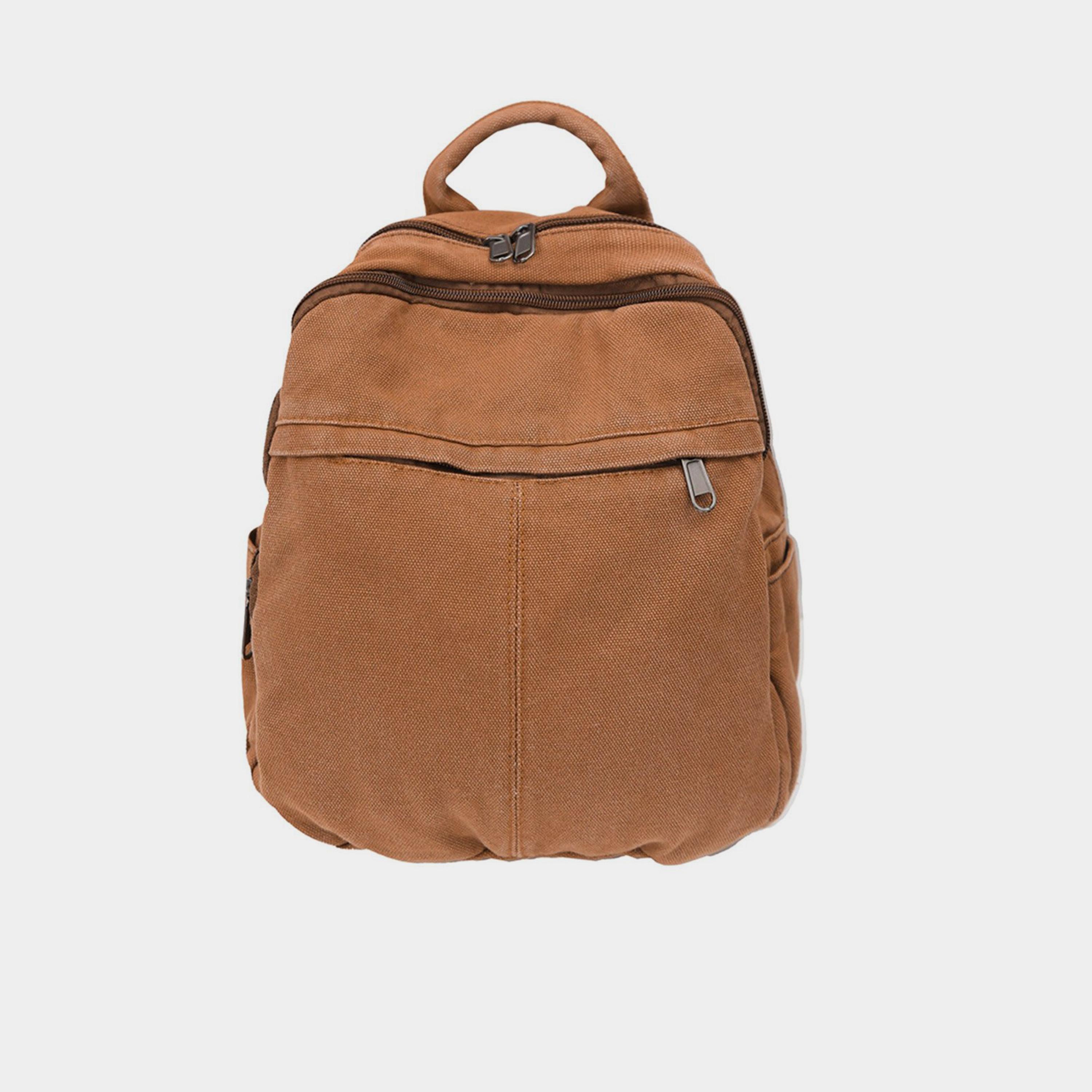 تيك تو - شنطة ظهر قماشية سادة مع سحاب للإغلاق-women-bagsandwallets-backpacks-image-1