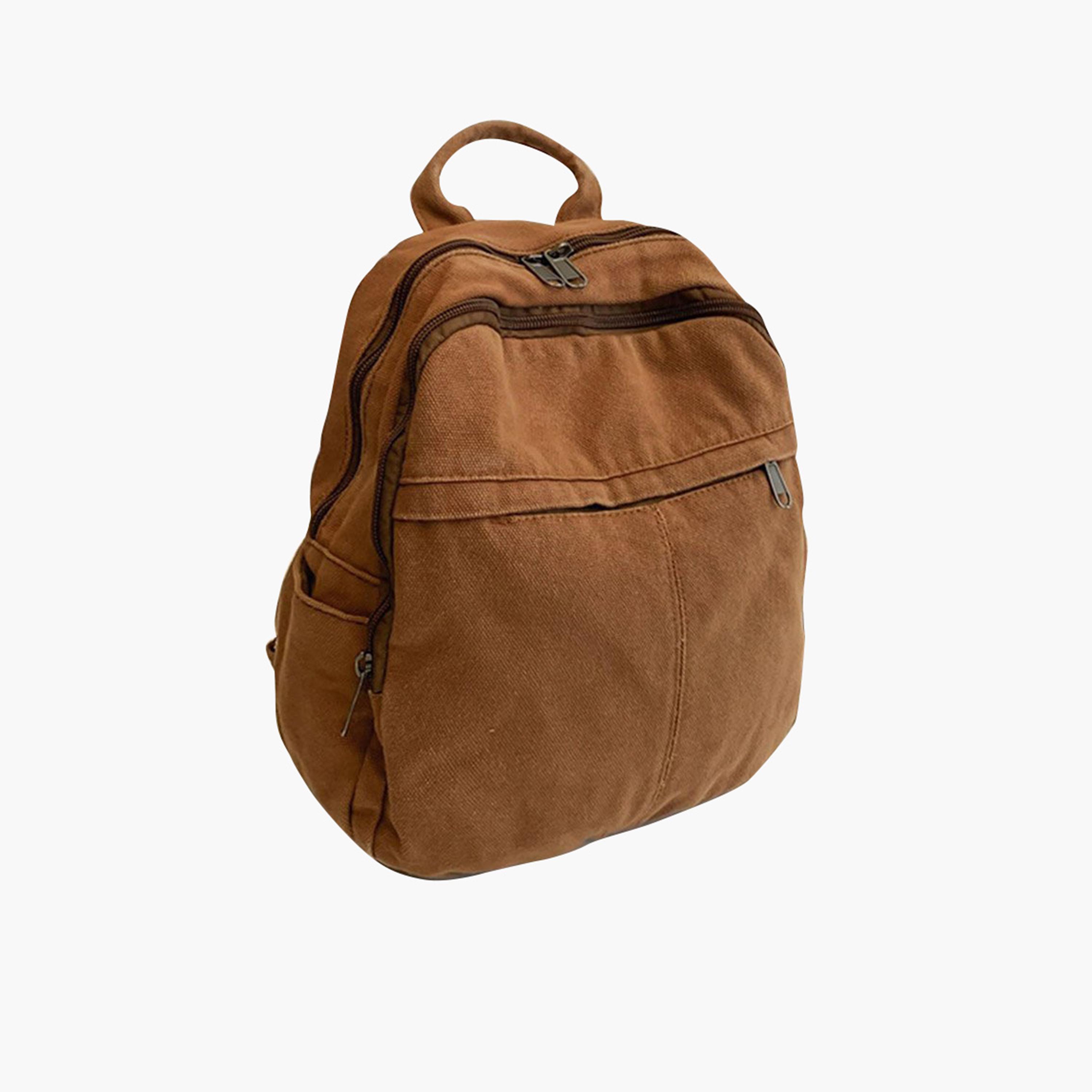 تيك تو - شنطة ظهر قماشية سادة مع سحاب للإغلاق-women-bagsandwallets-backpacks-image-2