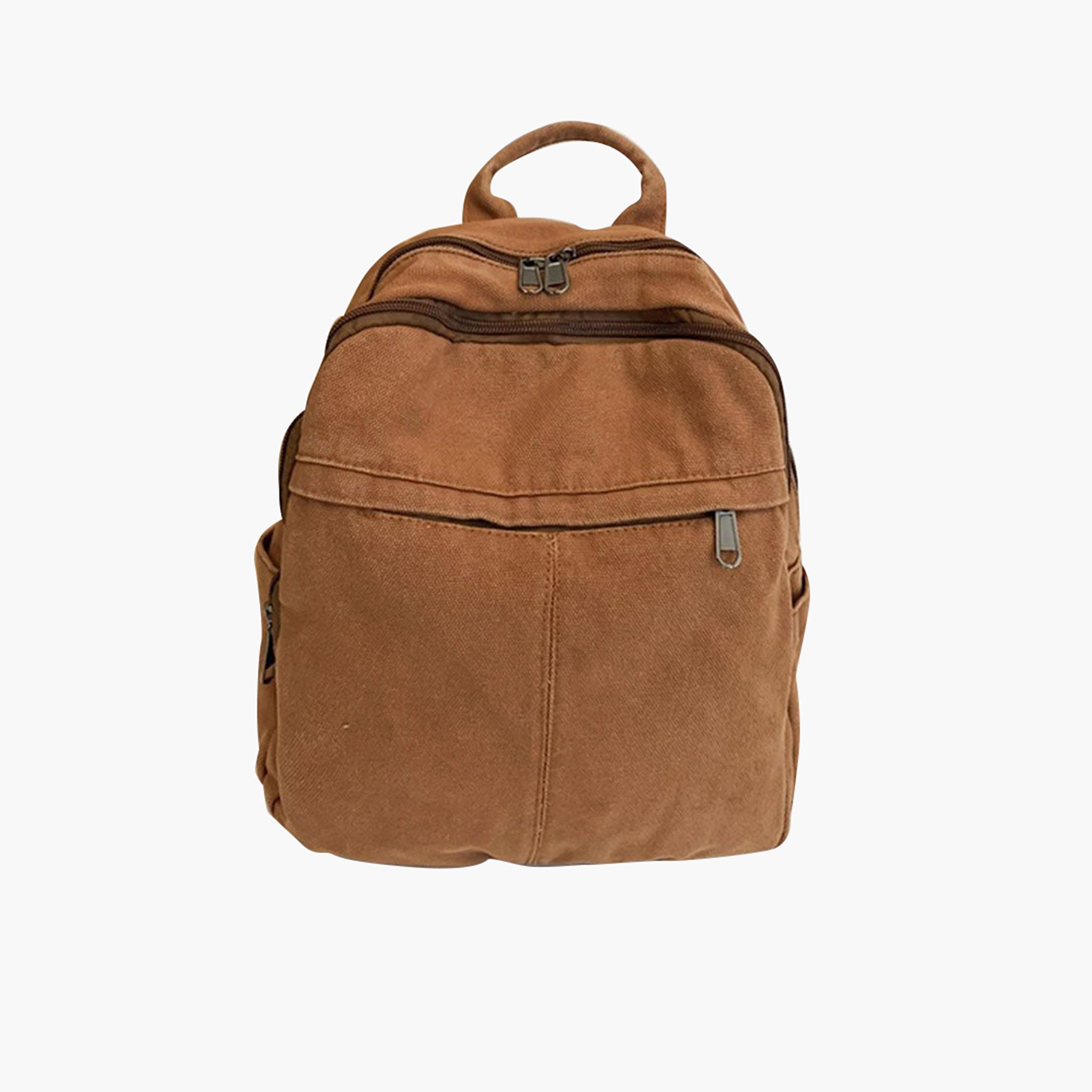 Take Two Solid Canvas Zip Closure Backpack-women-bagsandwallets-backpacks-image-3